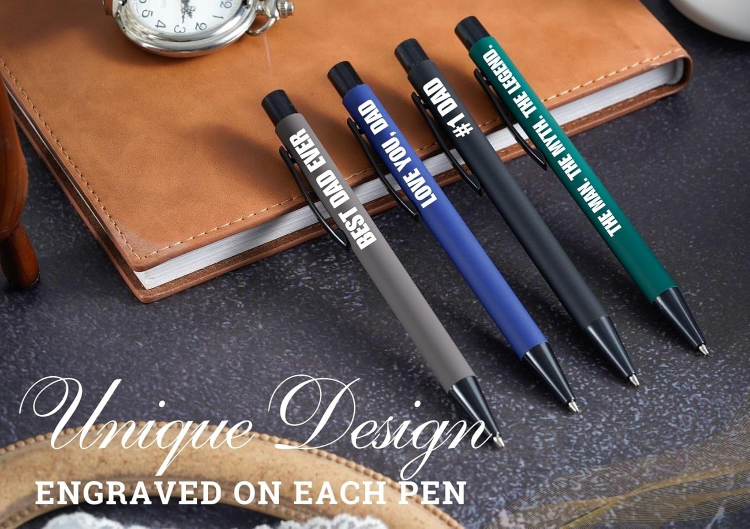 INNObeta Dad Gifts, Ballpoint Pen Set of 4, Gift Ideas for Father on Birthday, Christmas, Father's Day - Image 2