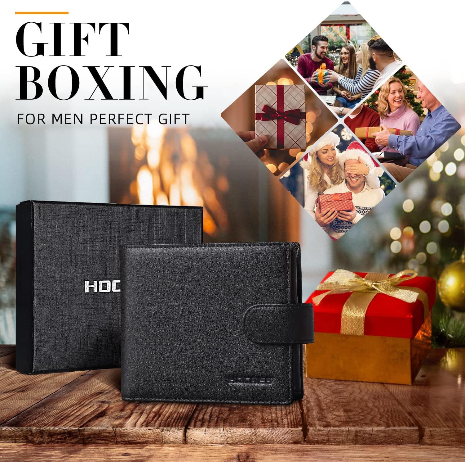 Wallets for Mens Muti-Functional RFID Blocking Leather Wallet with 15 Credit Card Holders, 2 Banknote Compartments & 2 ID Window Minimalist Wallets Men with Gift Box - Image 7