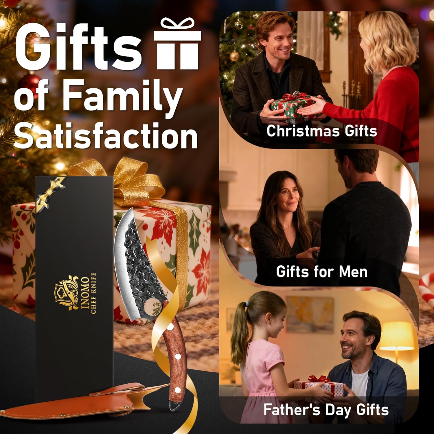 Chef Knife, Gifts for Men Professional Kitchen Knifes, Valentines Gifts for Him Japanese Knife, Sharp Stainless Steel Kitchen Knive Cooking Gifts, Ergonomic Handle Dad Gifts Birthday Presents - Image 7