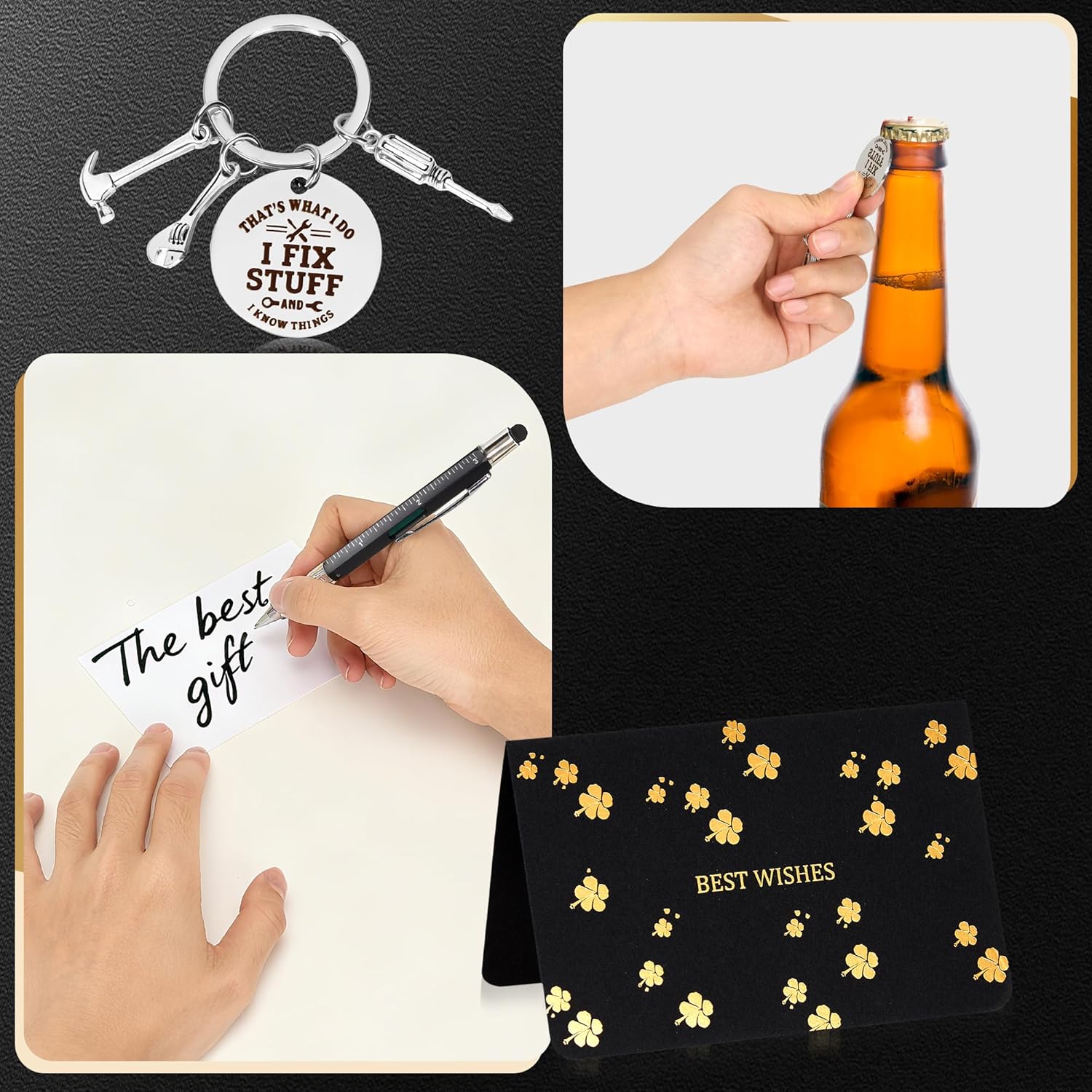 Unique Birthday Gifts for Men - Funny Stainless Steel Travel Tumbler, Multi-Tool Pen, Socks & Keychain Set – Perfect Presents for Dad, Husband, Grandpa, Mechanics & More - Image 4