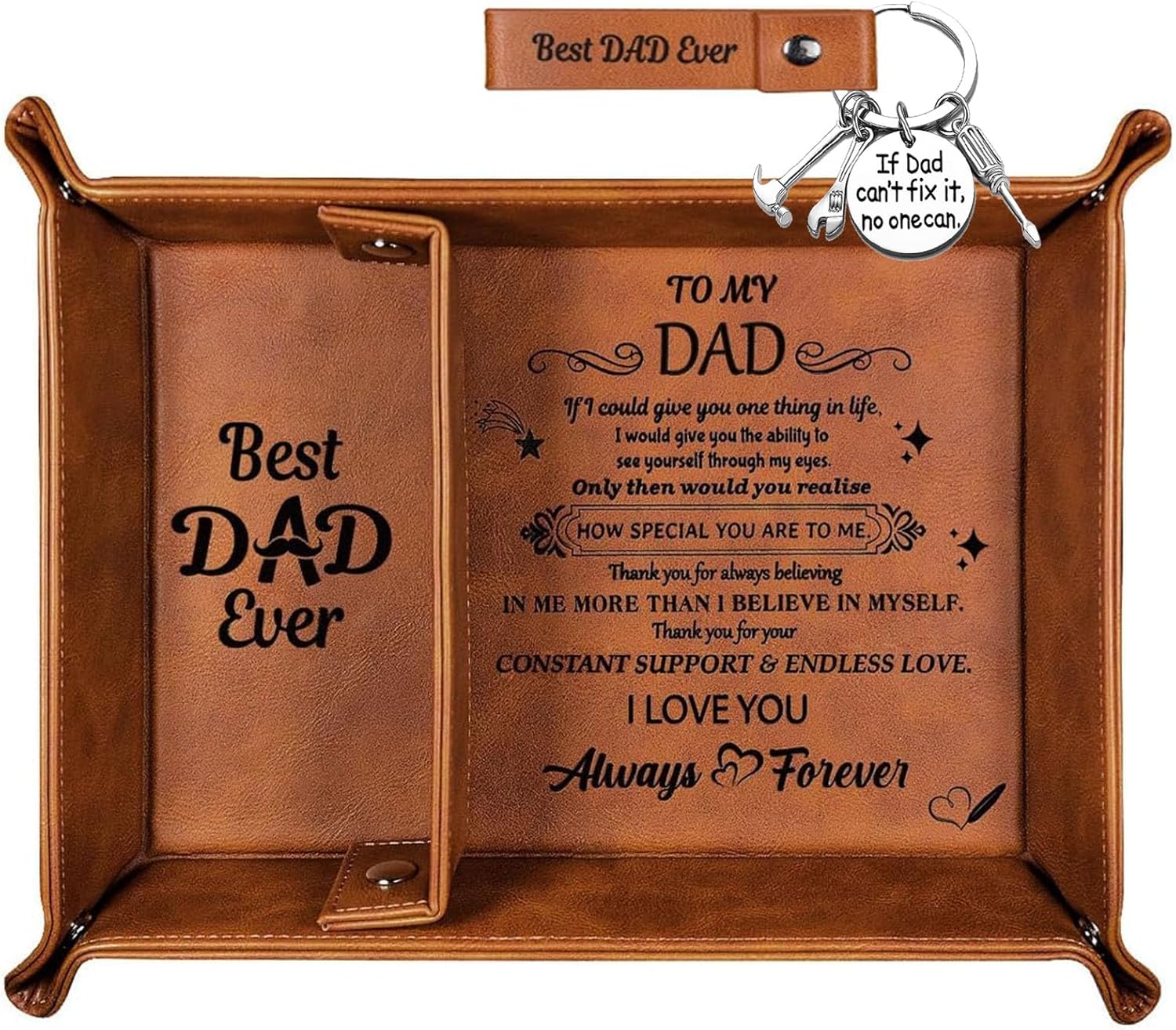 Dad Birthday Gifts, Valet Tray Gifts for Dad Daddy Gifts from Daughter, Bedside Organiser Dad Gifts Birthday Presents for Dad Daddy Valentines Gifts Christmas Dad Gift Mens Gifts