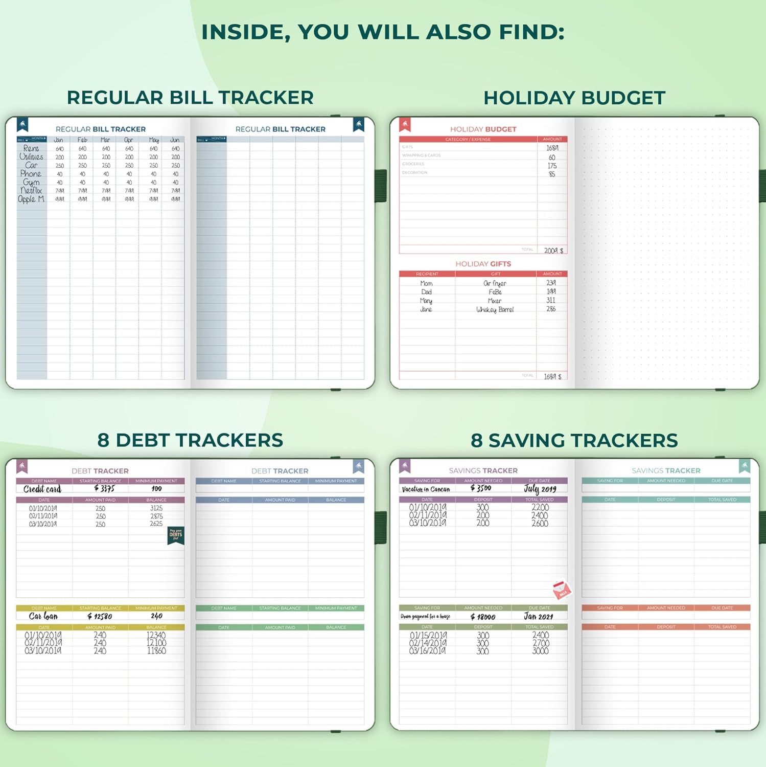 Clever Fox Budget Book 2.0 – Financial Planner & Expense Tracker Notebook. Monthly Budgeting Money Organizer. Compact, 13.5x19cm (Dark Green) - Image 5