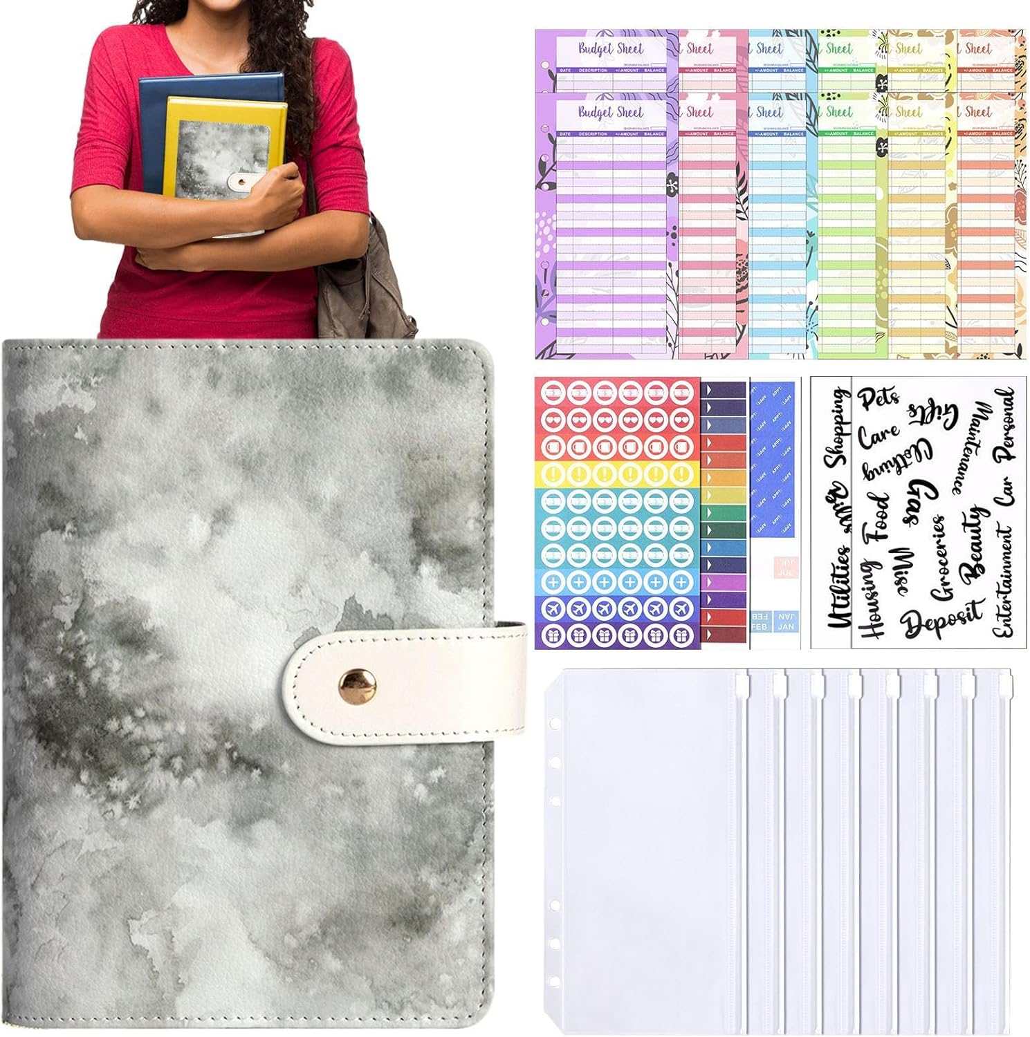 Savings Folder for Cash, A6 Money Book for Saving Cash, Financial Notebook for Budget Planning, Receipts, , Family - Image 7