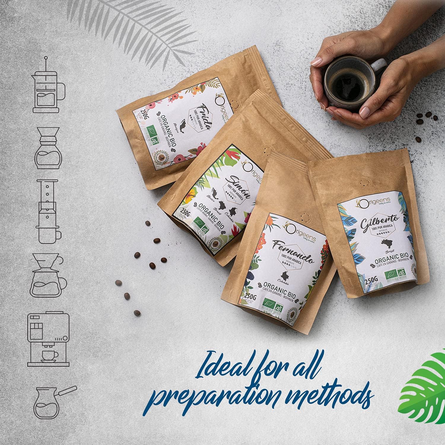 Organic Coffee beans | Arabica Whole Beans 4x250g | Hand-roasted | Coffee Gift Idea - Image 6