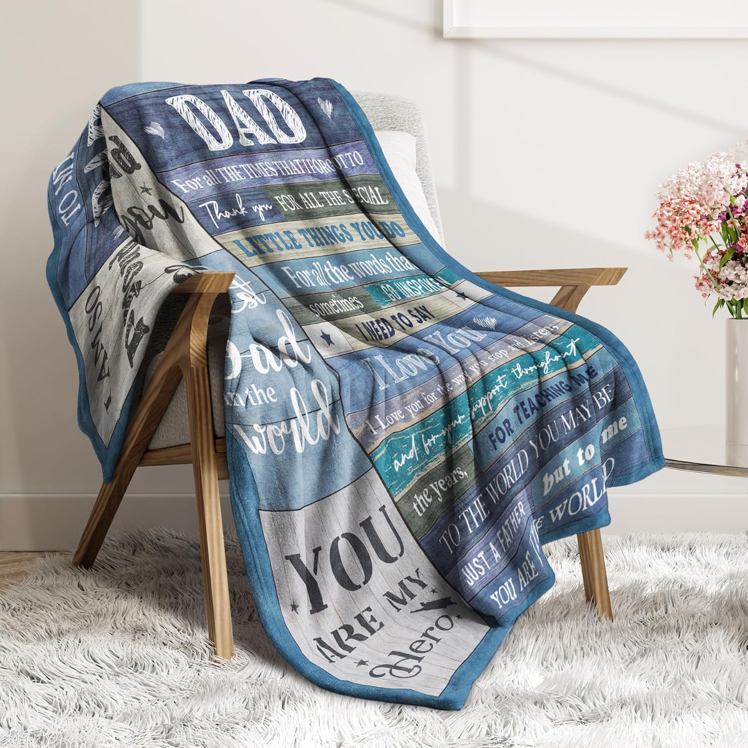 Dad Valentines Birthday Gifts, Birthday Gifts for Dad, Flannel Blanket Dads Gift from Daughter Son, Daddy Presents for Christmas Fathers Day, Blanket for Dads, Daddy, Father to be, 60 * 50in - Image 3