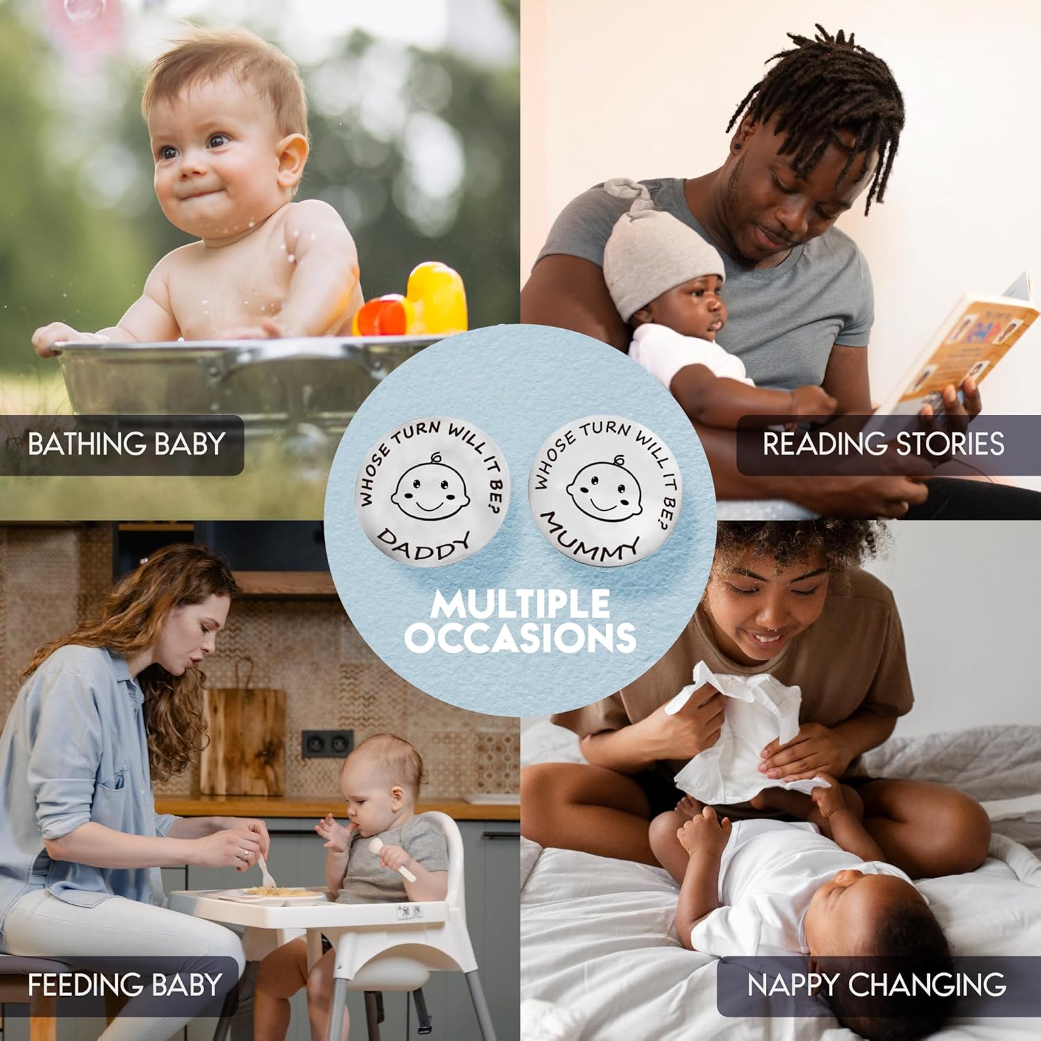 New Parents Set of 2 Mummy and Daddy Mugs - Gifts for Mum and Dad - Christmas Decision Coin for Parents - Image 6