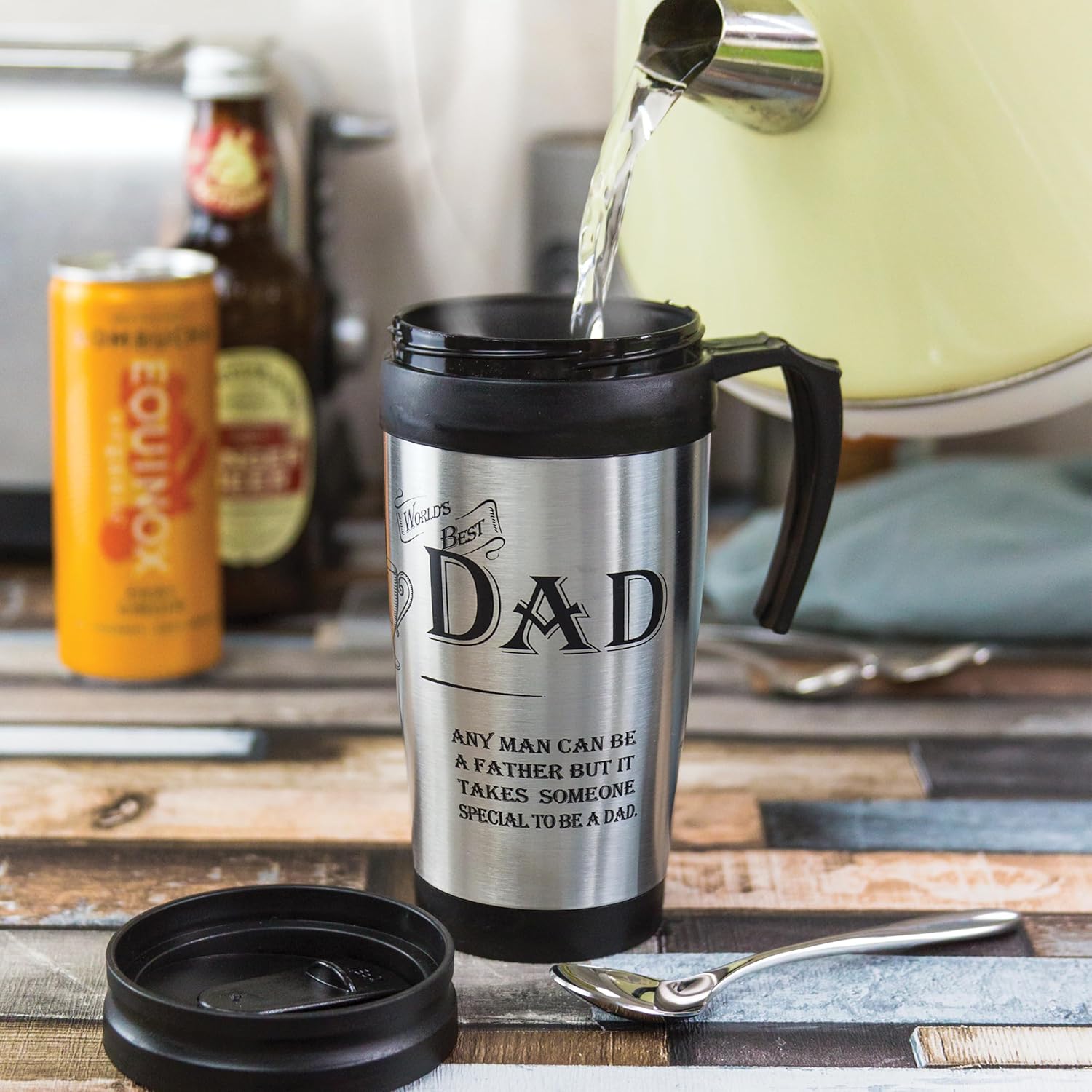 Arora 8836 World's Best Dad Travel Mug, Stainless Steel - Image 4