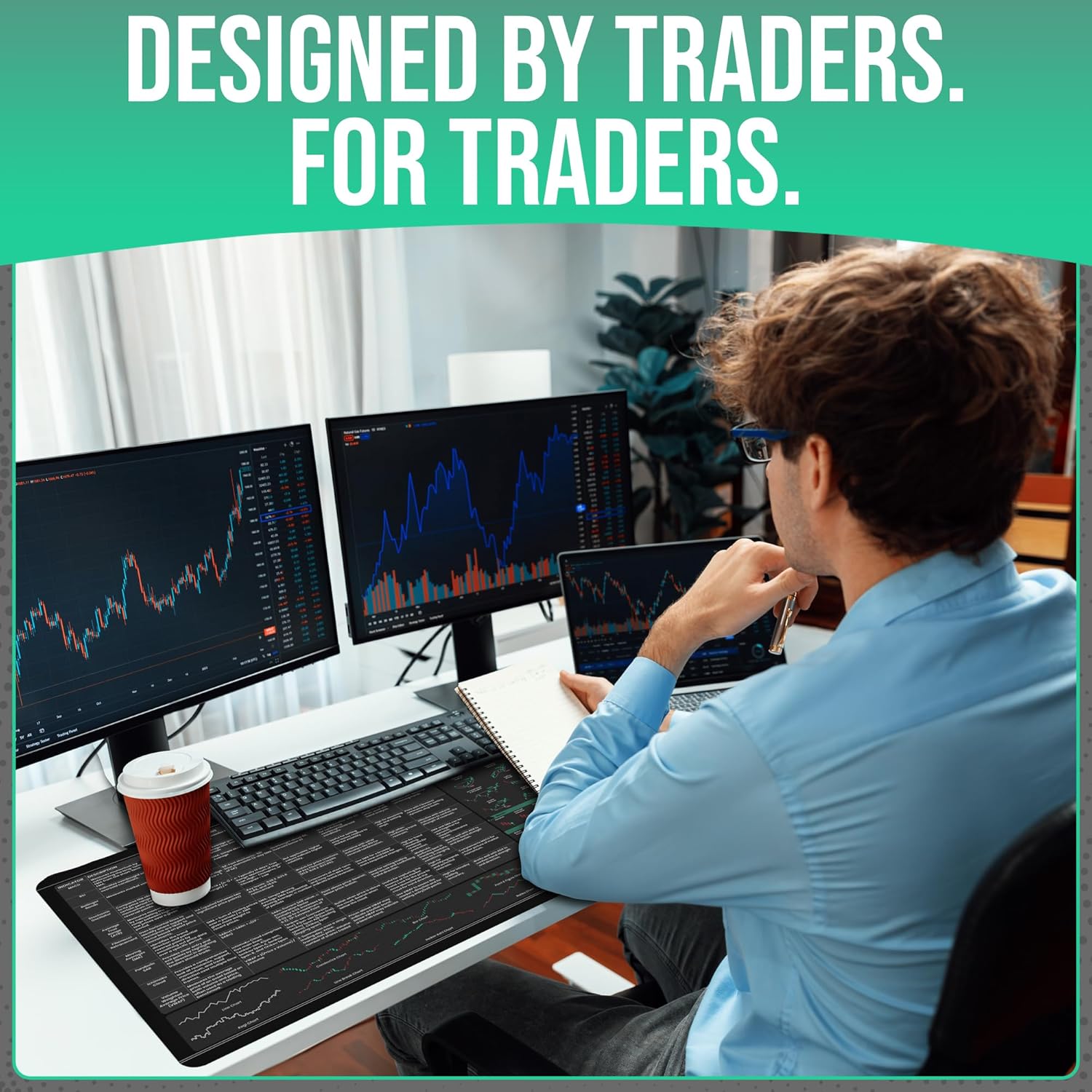 Forex Trading Desk Mat - Large Mouse Pad with Candlestick Chart Patterns - Gift for Traders and Investors - Forex Trading Accessories - Image 4