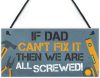 Red Ocean Dad Fix It Man Cave Sign ...