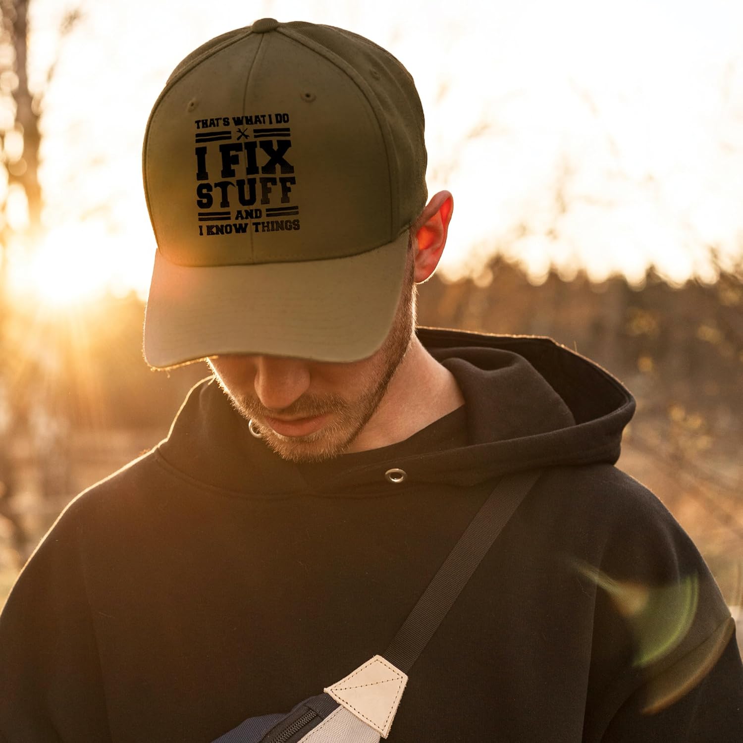 Jeasona Baseball Cap for Men Cotton One Size with Print Funny Letters - Image 5