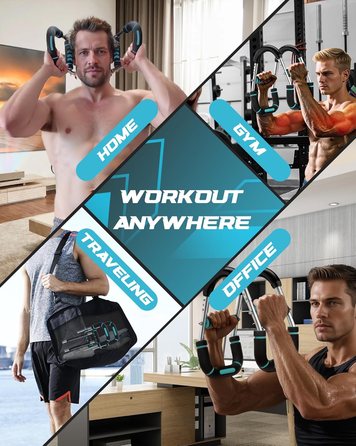 Twister Arm Trainer Adjustable 6 Resistance Levels Twister Arm Chest Exerciser for Men & Women with 4 Springs, Portable Body Workout Equipment, Detachable Design Home Anywhere - Image 8