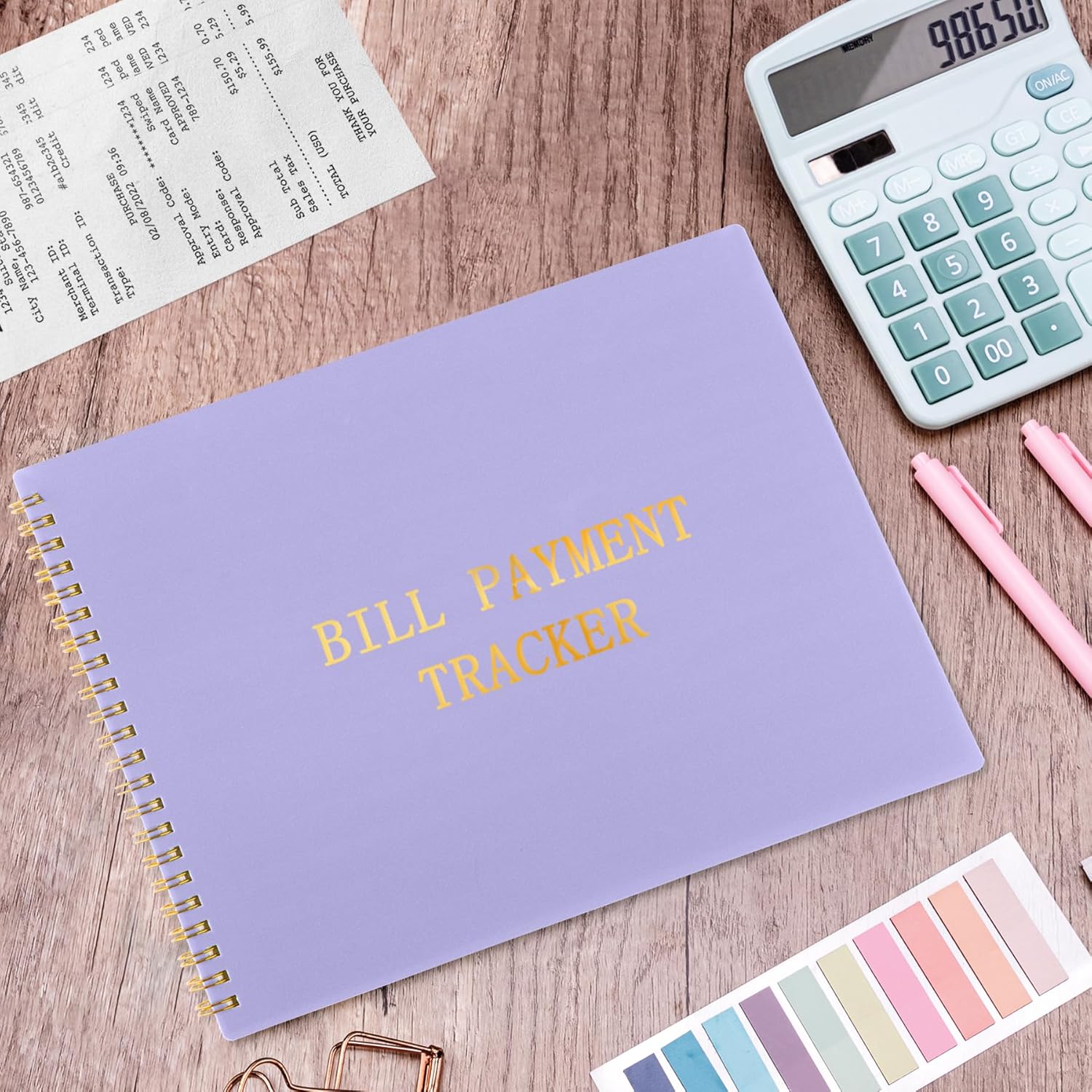HAUTOCO Bill Payment Tracker: Bill Tracker Notebook for Financial Budgeting, Monthly Bill Payment Organiser Log Book for Small Business & Personal Expenses - 120 Pages, Purple - Image 7