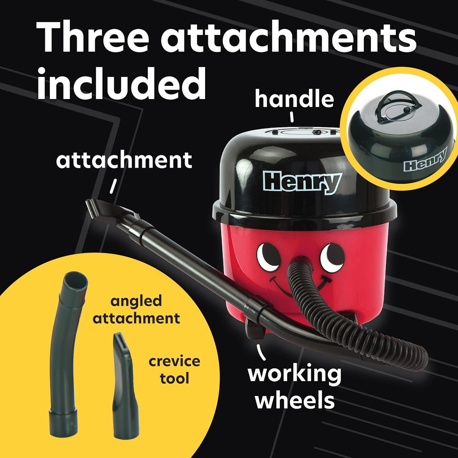 Henry Hoover Desk Vacuum, Mini Computer and Keyboard Cleaner, Portable Lightweight Desk Tidy, Novelty Stocking Stuffer | Paladone, Red - Image 3