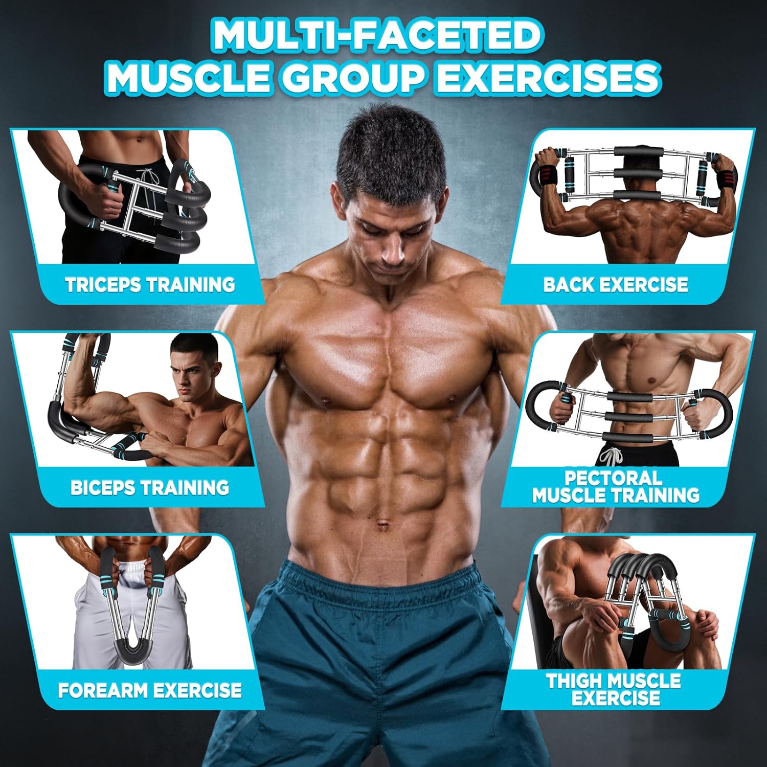 Upgraded Twister Arm Trainer, 9 Mode Adjustable Chest Exerciser for Men, Arm Exercise Equipment Resistance Trainer Men Women, Shoulders and Forearms Muscle Training - Image 2