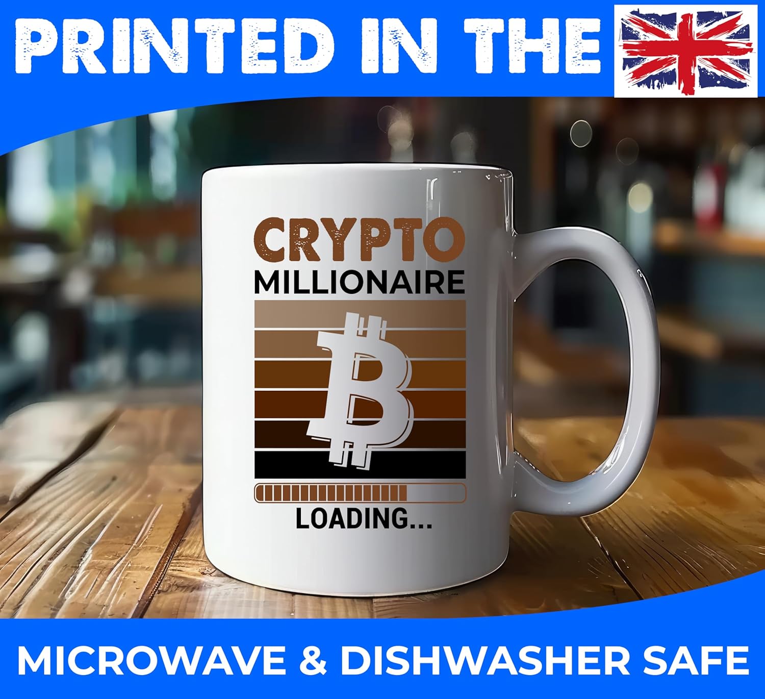 Crypto Millionaire Loading 11oz Mug – Funny Coffee Cup for Crypto Enthusiasts, Blockchain Investors, and Bitcoin Traders – Great Gift for Entrepreneurs and Cryptocurrency Lovers, For Him or Her - Image 6