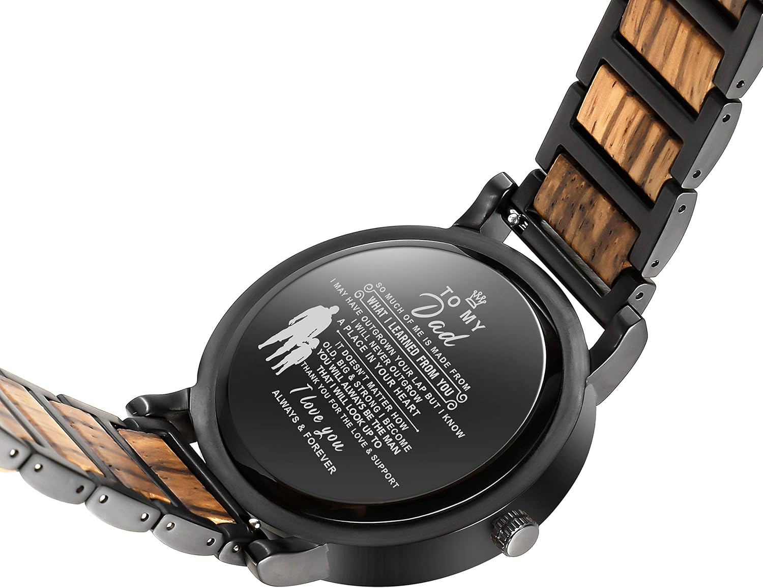 Kenon Engraved Wooden Watch Gift for Husband Boyfriend My Man Fiancé, Customized Personalized Wood Watches for Men Valentine's Day Anniversary Birthday Gift - Image 3