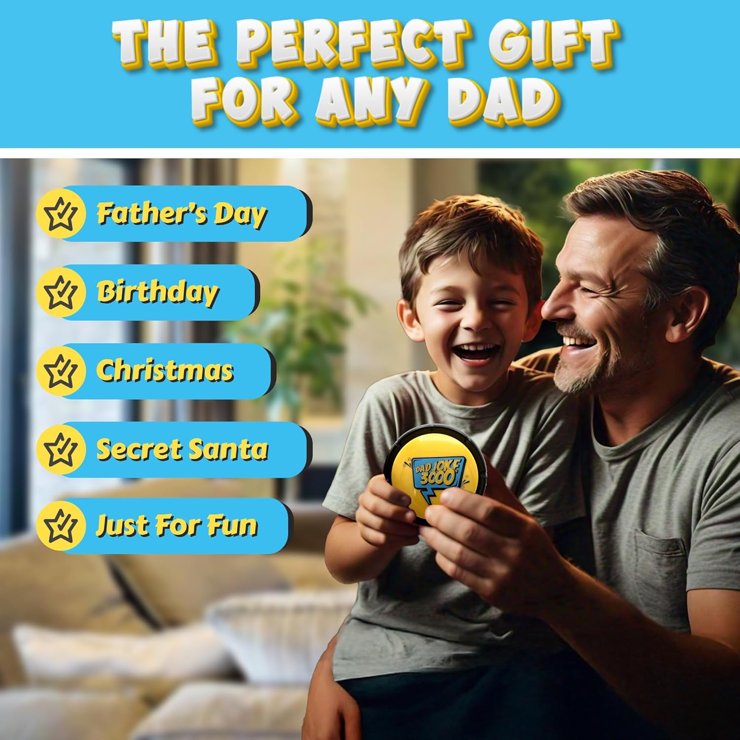 Funny Joke Gift for Men or Dad Stocking Filler Secret Santa Gifts for Him, Dad Joke Button Funny Unusual Xmas Stocking Filler Gift Idea - Image 5