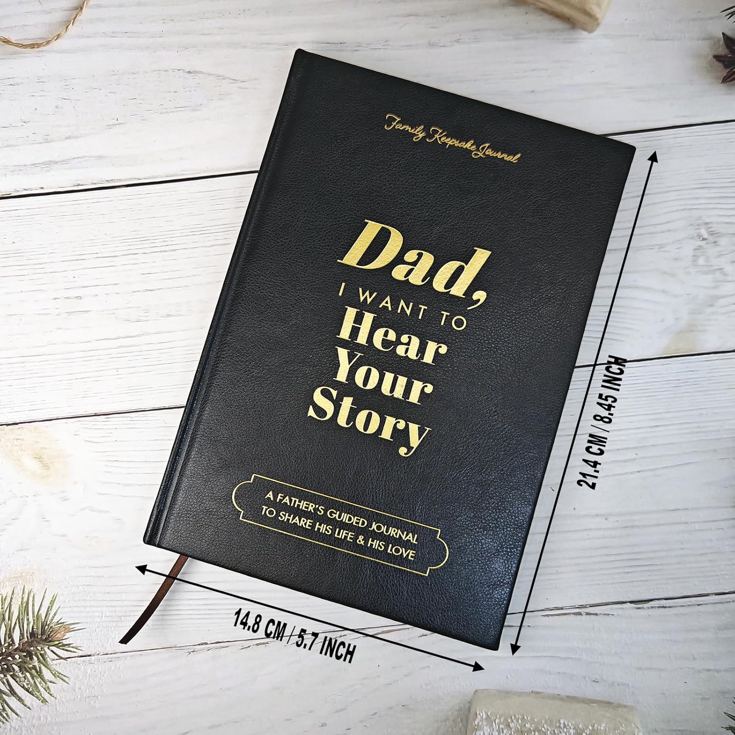 Dad, I Want to Hear Your Story: Dad Journal,A Father’s Guided Journal To Share His Life & His Love, Black Gold Foil Lettering, Leather Wrapped Hardback, Portable Journal For Dad Birthday (Black) - Image 3
