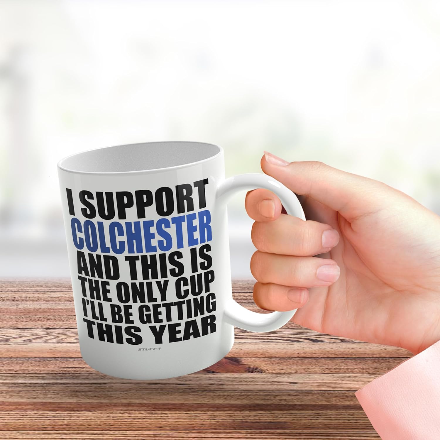 Funny Football Mug Gift for Colchester Fans - Footy Only Cup - Joke Xmas Birthday Mugs Present Gifts for Son Dad Brother Uncle Colleague Friend Cousin, 11oz Ceramic Dishwasher Safe Coffee Tea Cup - Image 3