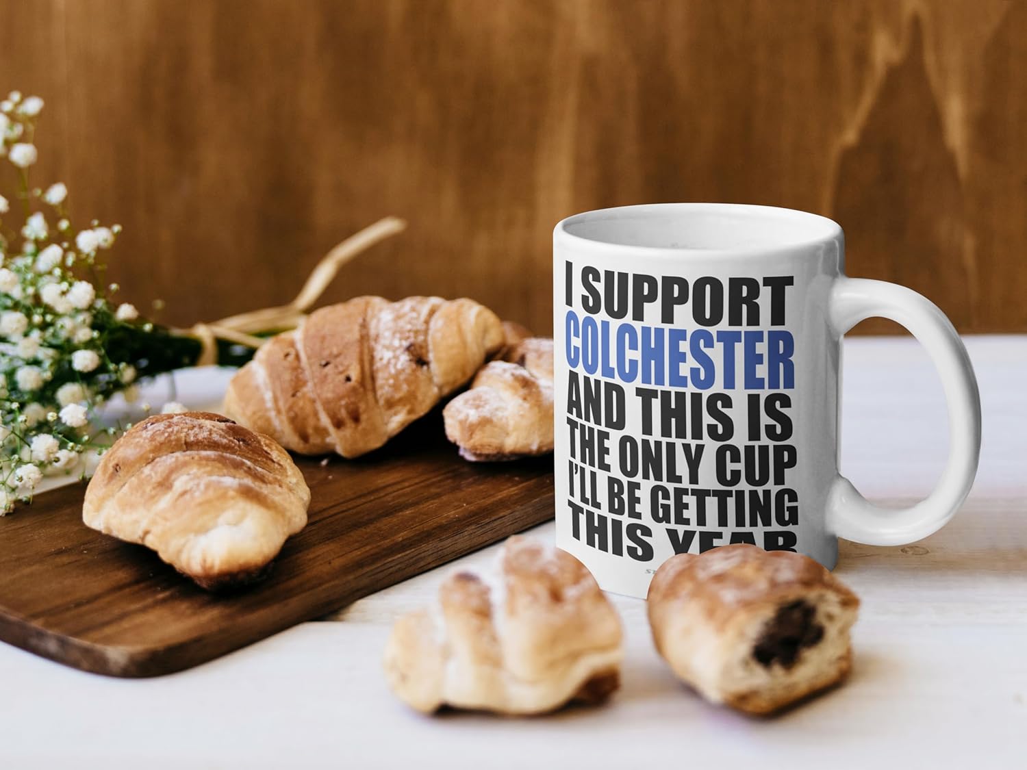 Funny Football Mug Gift for Colchester Fans - Footy Only Cup - Joke Xmas Birthday Mugs Present Gifts for Son Dad Brother Uncle Colleague Friend Cousin, 11oz Ceramic Dishwasher Safe Coffee Tea Cup - Image 2