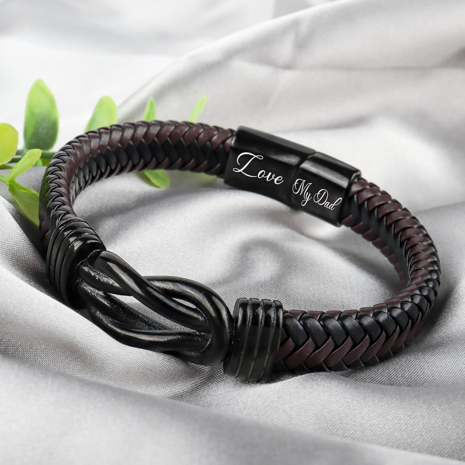 Gifts for Dad Grandad Mens Leather Bracelet Fathers Day Birthday Christmas Gifts - Image 4