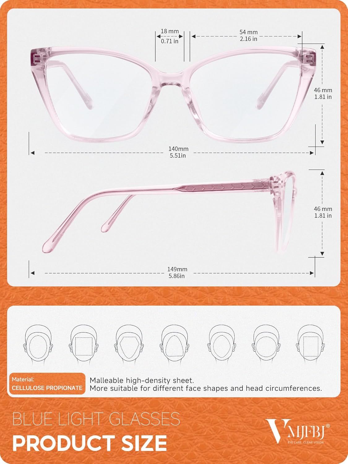 Blue Light Glasses Womens, Fashion Cat Eye Anti Blue Light Blocking Eyeglasses, TR90 Bluelight Glasses for Computer & Gaming & Screen Use, Reduce Eye Strain & Improve Sleep - Image 2