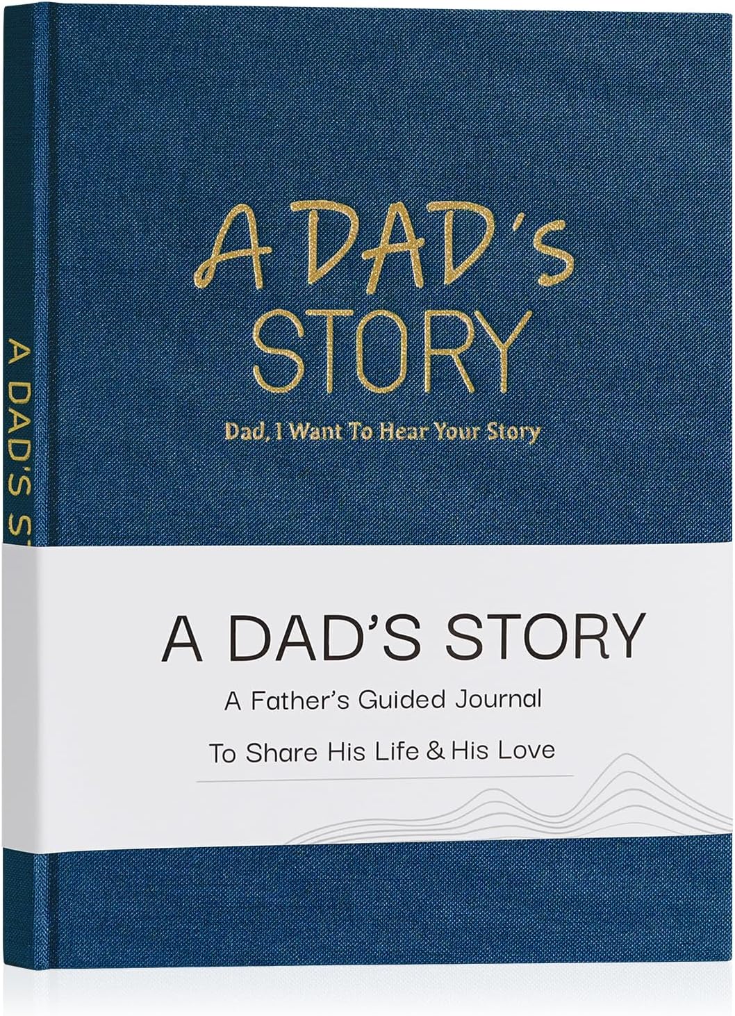 Dad's Life Story Journal Family Keepsake Book Linen Hardcover for Dad to Share His Memories, with 250+ Prompt Questions Book Gift for Birthday Father's Day Christmas (Blue)