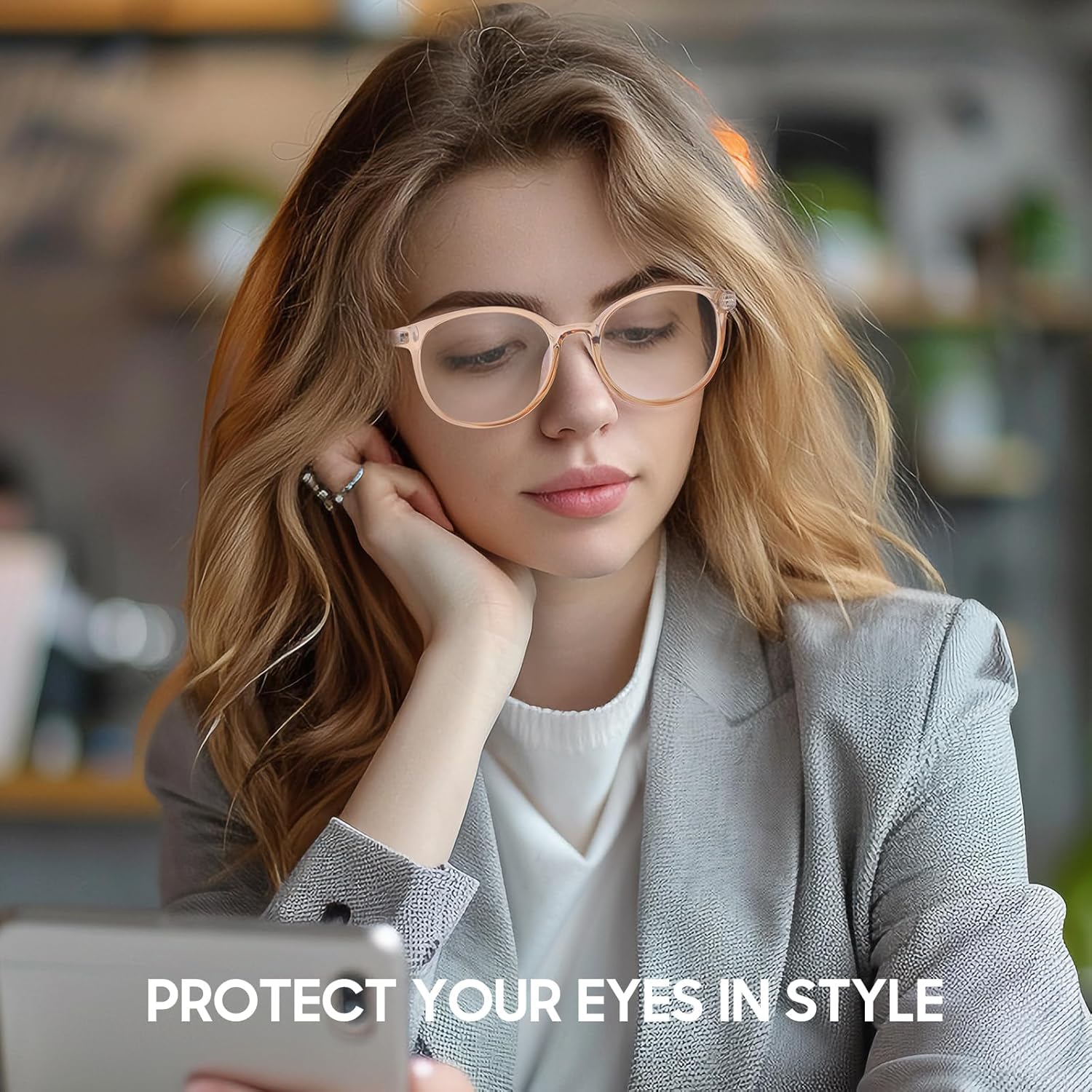 Ymmott Blue Light Glasses Women Computer Gaming Glasses Anti Eye Strain UV Glare Blue Light Blocking Glasses Fake Transparent Glasses for Gaming Reading - Image 4