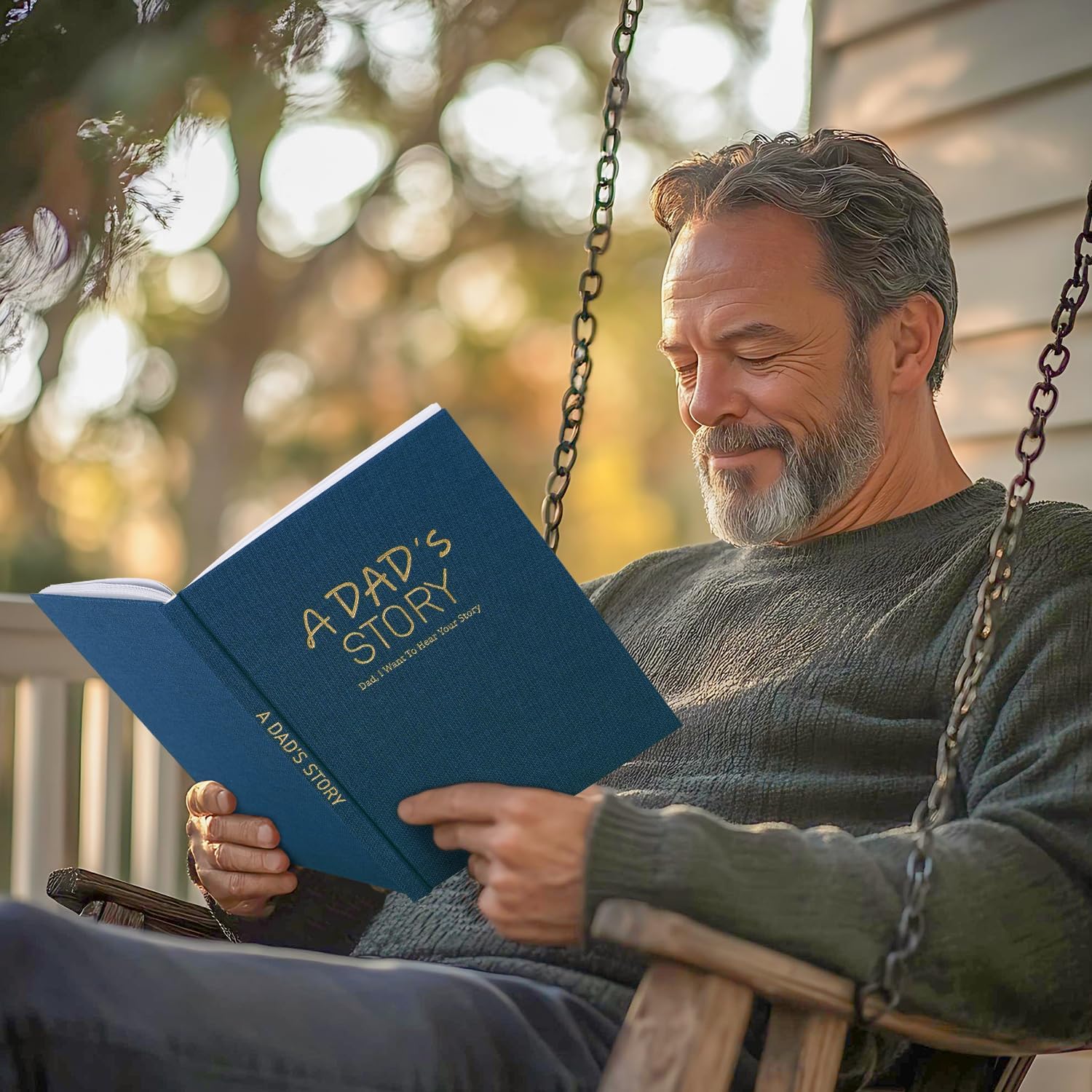 Dad's Life Story Journal Family Keepsake Book Linen Hardcover for Dad to Share His Memories, with 250+ Prompt Questions Book Gift for Birthday Father's Day Christmas (Blue) - Image 6