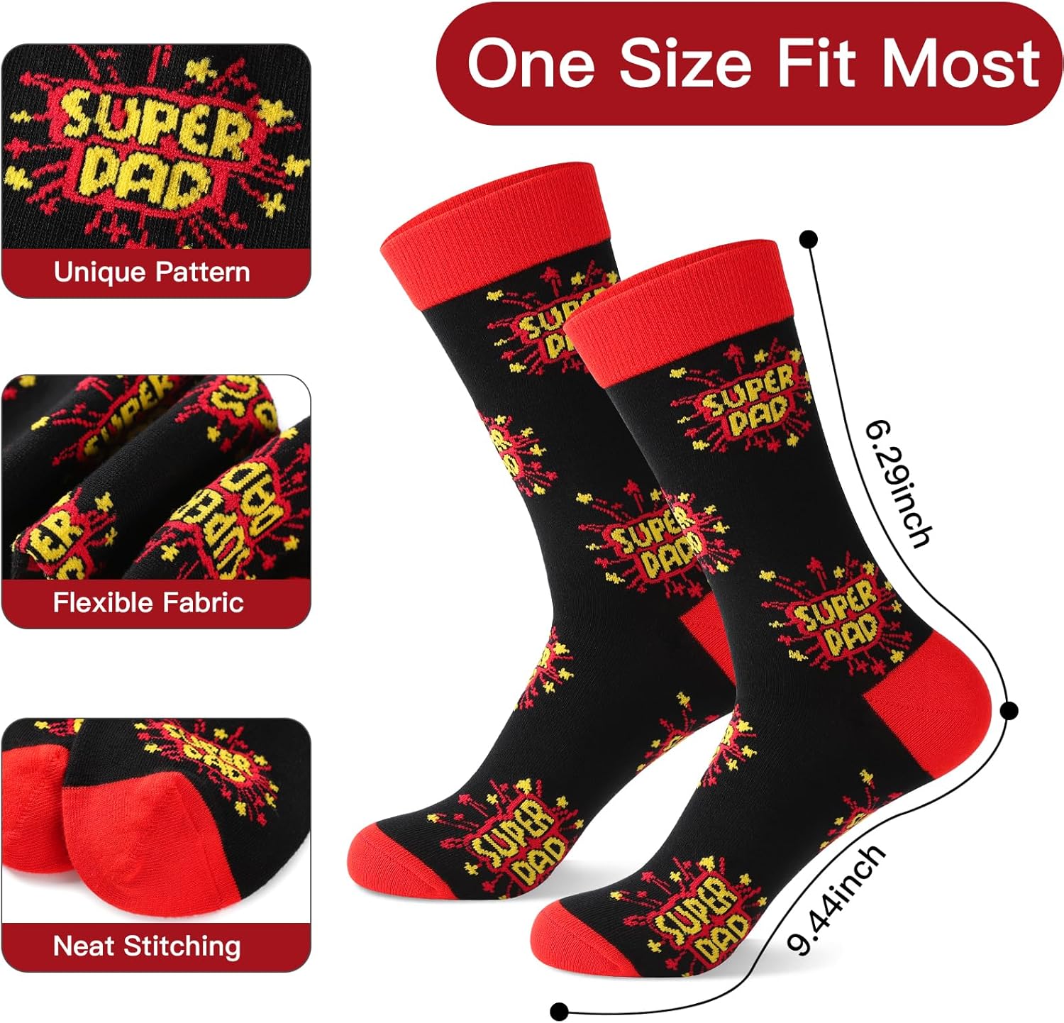 AeLion Novelty Socks Gifts for Dad from Son Daughter, Funny Socks(9-11) Birthday Presents for Daddy Husband Grandpa, Fathers Day Secret Santa Gifts for Him Men on Christmas Stocking Stuffers - Image 4