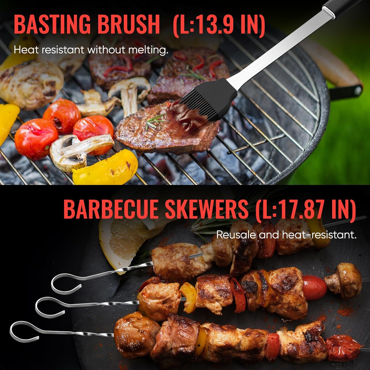 BBQ Accessories Grill Tools Set,Stainless Steel Barbecue Grill Accessories for Outdoor Grill,Professional Barbecue Utensils Grilling Accessories for Camping/Backyard,Grilling Gifts for Men (11PCS) - Image 5