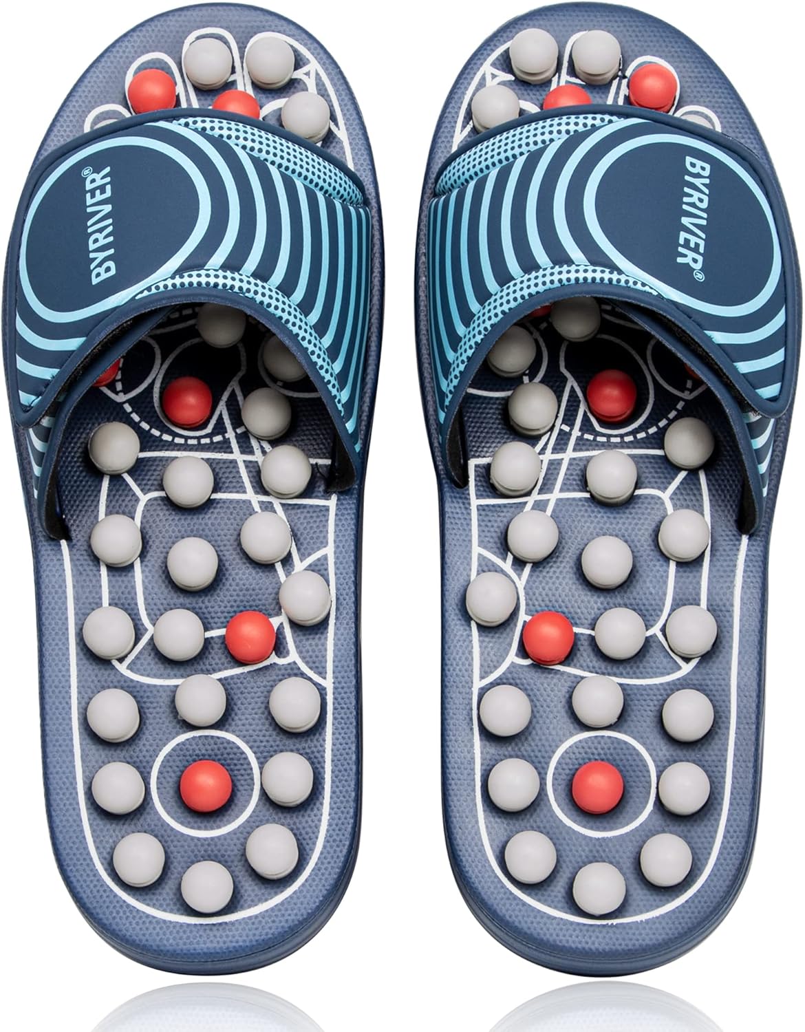 BYRIVER Therapy Massage Slippers Sandals Deep Tissue Foot Massager for Men Women, Relief Neuropathy Arthritis Plantar Fasciitis Pain, Healthcare Gift for mom dad (05XL)