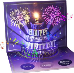 WUJUN 3D Pop Up Firework Birthday C...