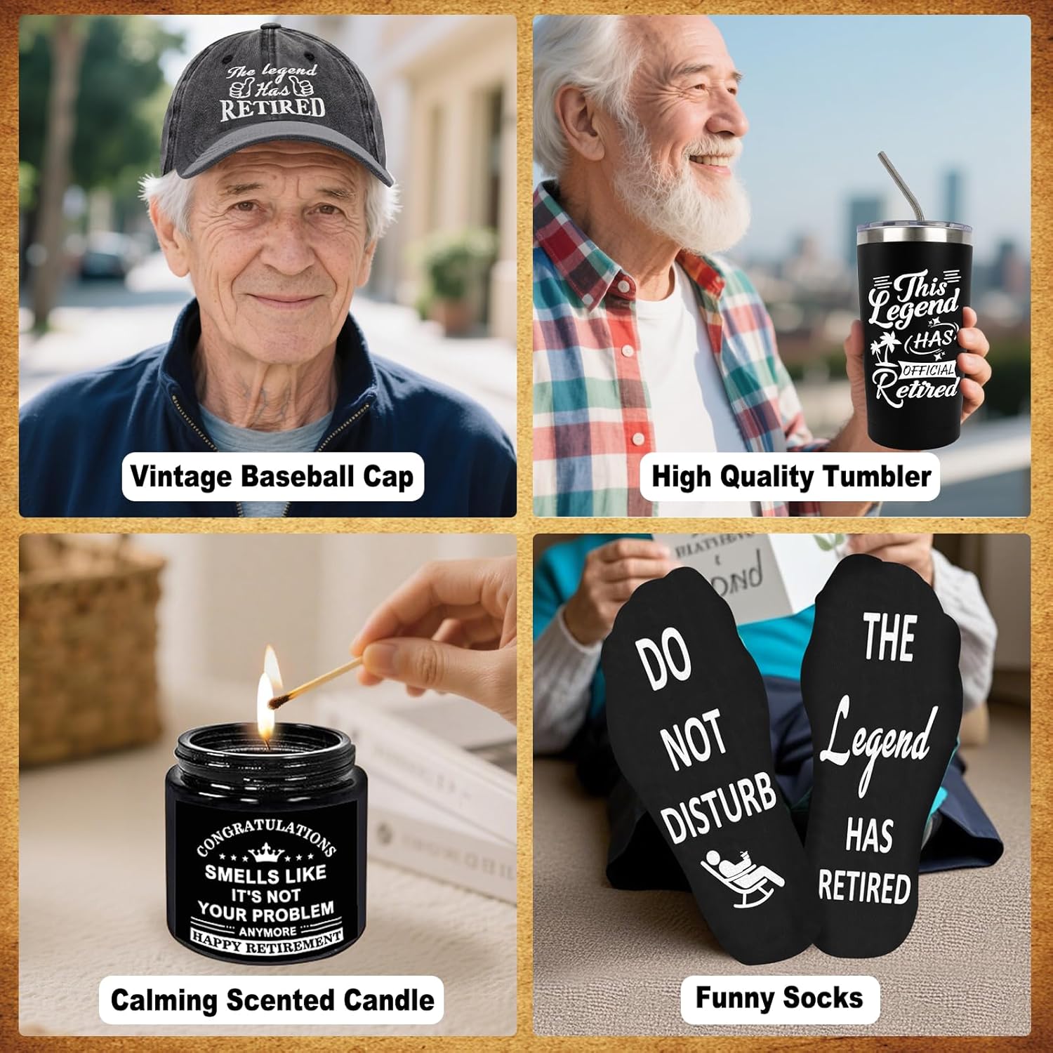 8 Pcs Retirement Gifts for Men 2026, This Legend Has Retired, Happy Retired Gifts Basket for Dad, Grandpa, Coworker, Teachers, Boss, Friends, Retirees, 20 Oz Tumbler Best Mens Retirement Gift Set - Image 4