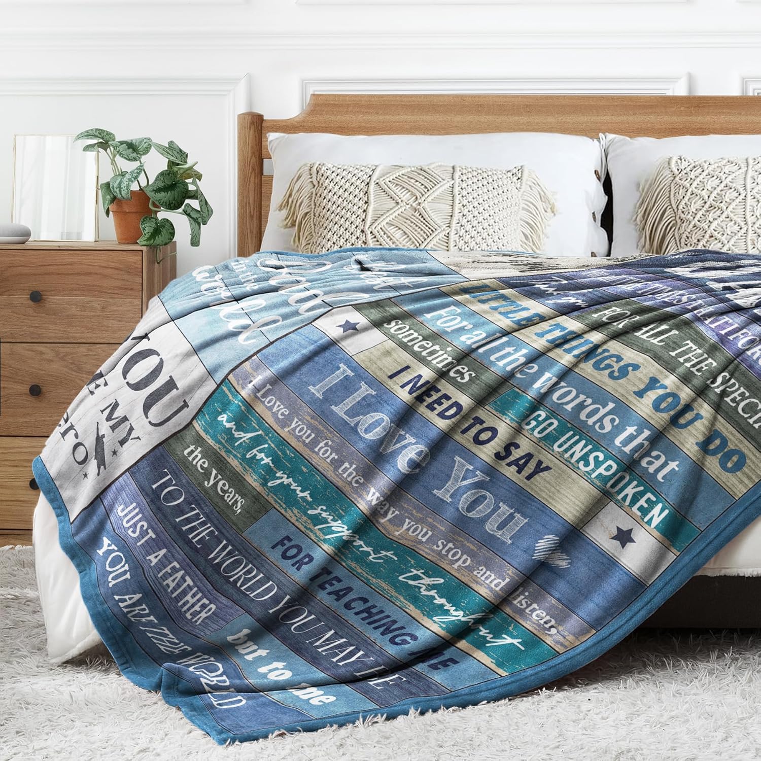 Dad Valentines Birthday Gifts, Birthday Gifts for Dad, Flannel Blanket Dads Gift from Daughter Son, Daddy Presents for Christmas Fathers Day, Blanket for Dads, Daddy, Father to be, 60 * 50in - Image 4