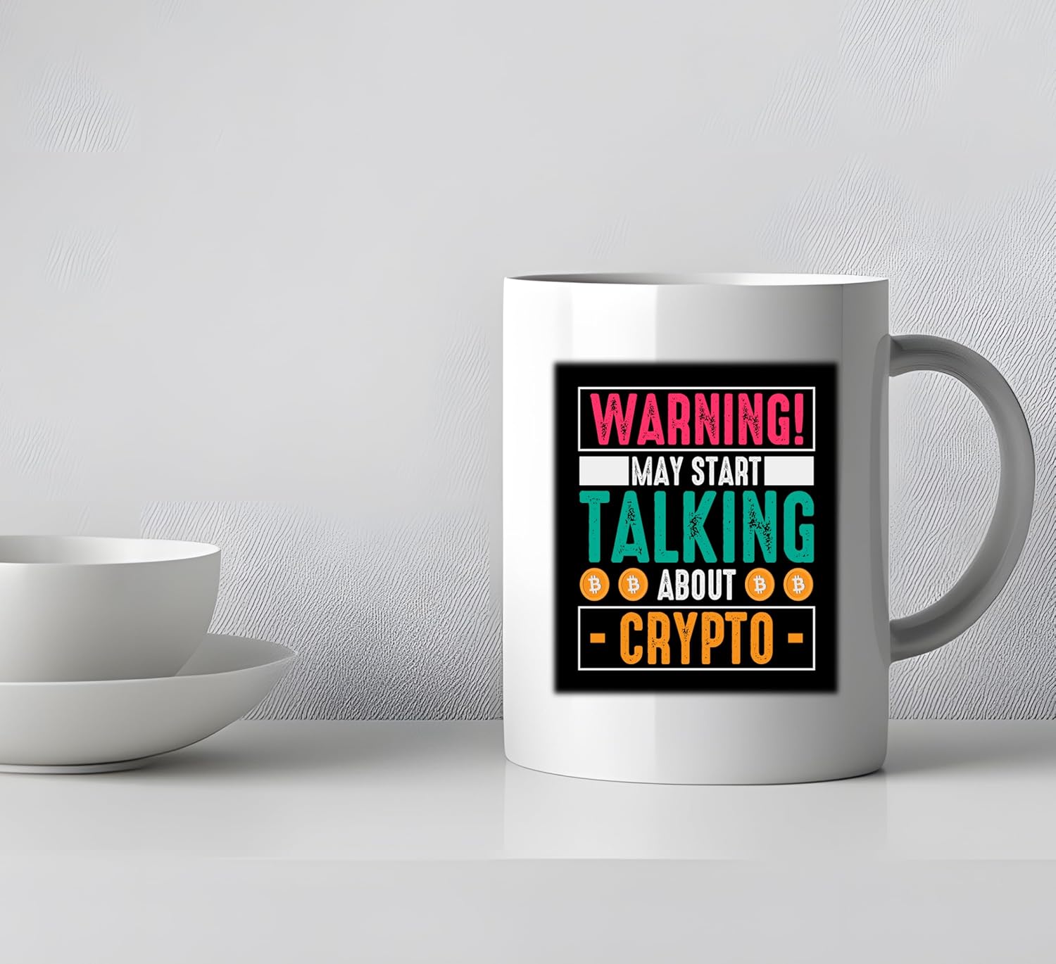 Warning May Start Talking About Crypto Funny Crypto 11oz Mug – Bitcoin Blockchain Humor Coffee Mug – Ceramic Mug for Crypto Enthusiasts – Perfect for Blockchain Geeks, Crypto Traders, and Investors - Image 4
