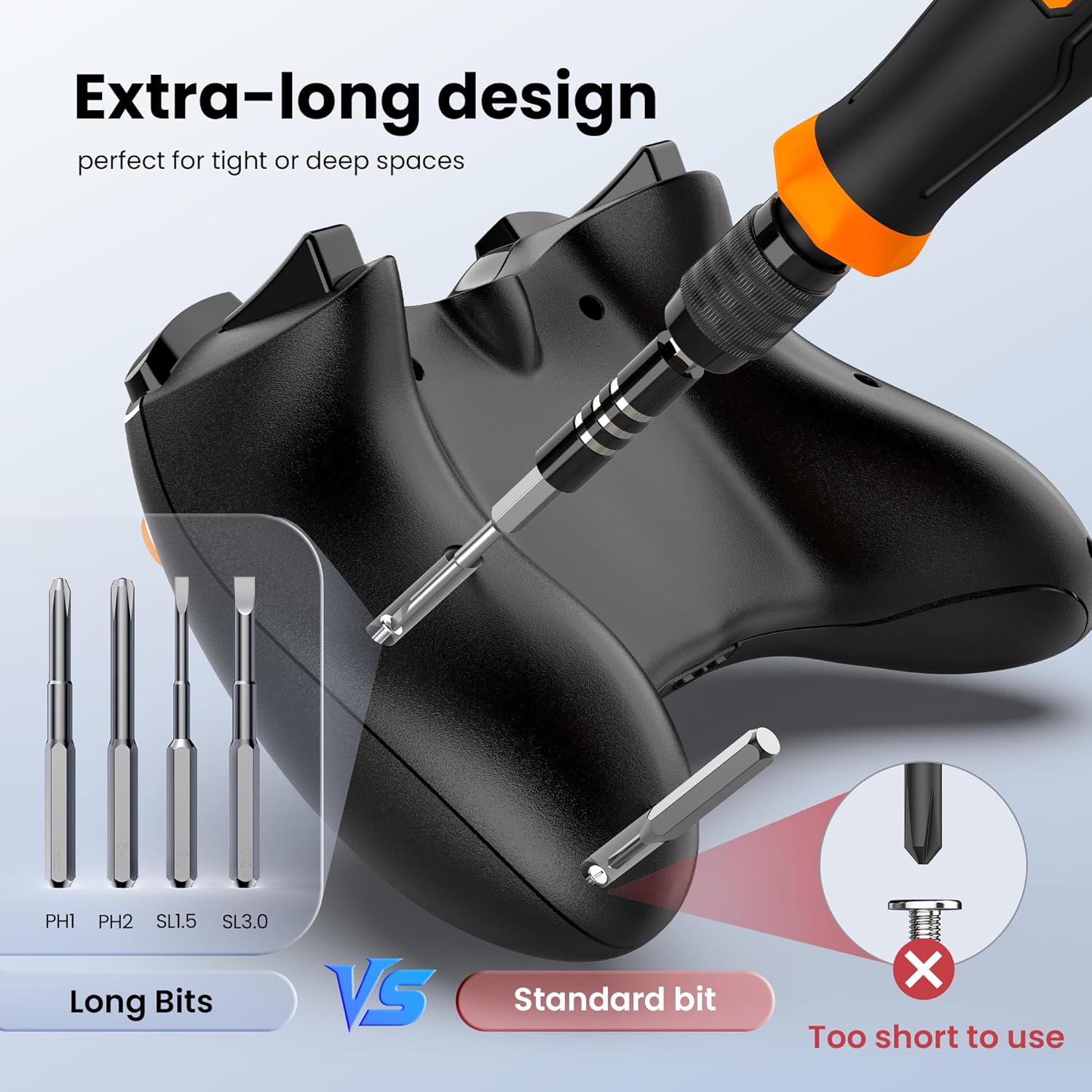 JOREST 152 in 1 Precision Screwdriver Set Tool Gifts, Christmas Gifts for Men, Tool Kit with Torx Star Phillips Bits, Repair for Electronics,MacBook, Laptop, PC, PS5, iPhone, Glasses, RC, Xbox - Image 7