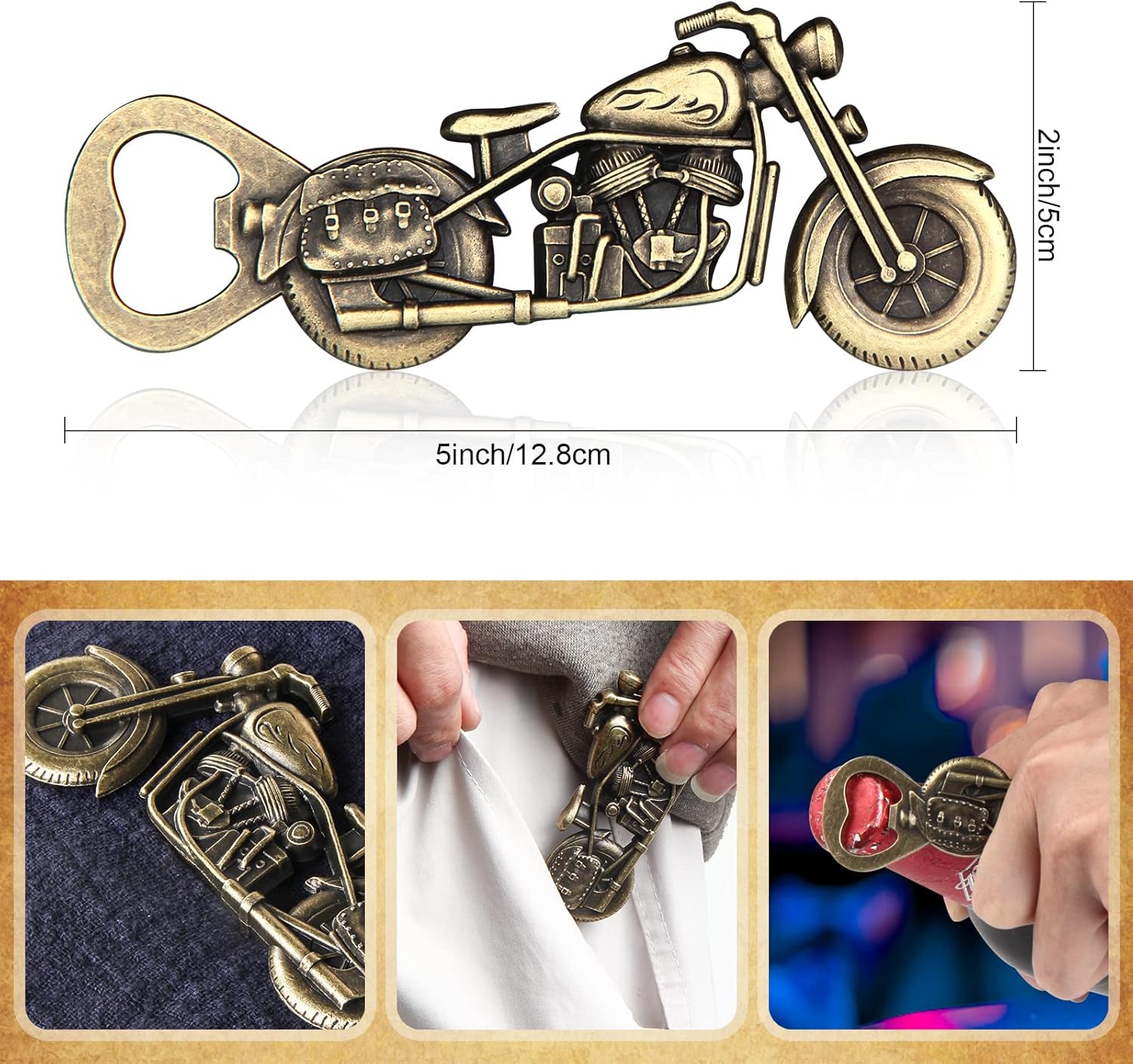 Motorcycle Beer Christmas Gifts for Men, Dad, Him, Unique Vintage Motorcycle Beer Bottle Opener Birthday Gift for Men Father Husband Boyfriend, Stocking Stuffers Gift from Daughter Son Wife - Image 7
