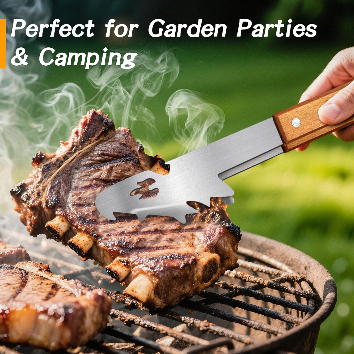 BBQ Tools Set with Grill Spatula,14-in-1 Grill Utensils with Spatula,Fork & Tongs,Heavy Duty Stainless Steel Barbecue Accessories, for Men & Grill Masters Camping (BBQ Tools Set) - Image 6