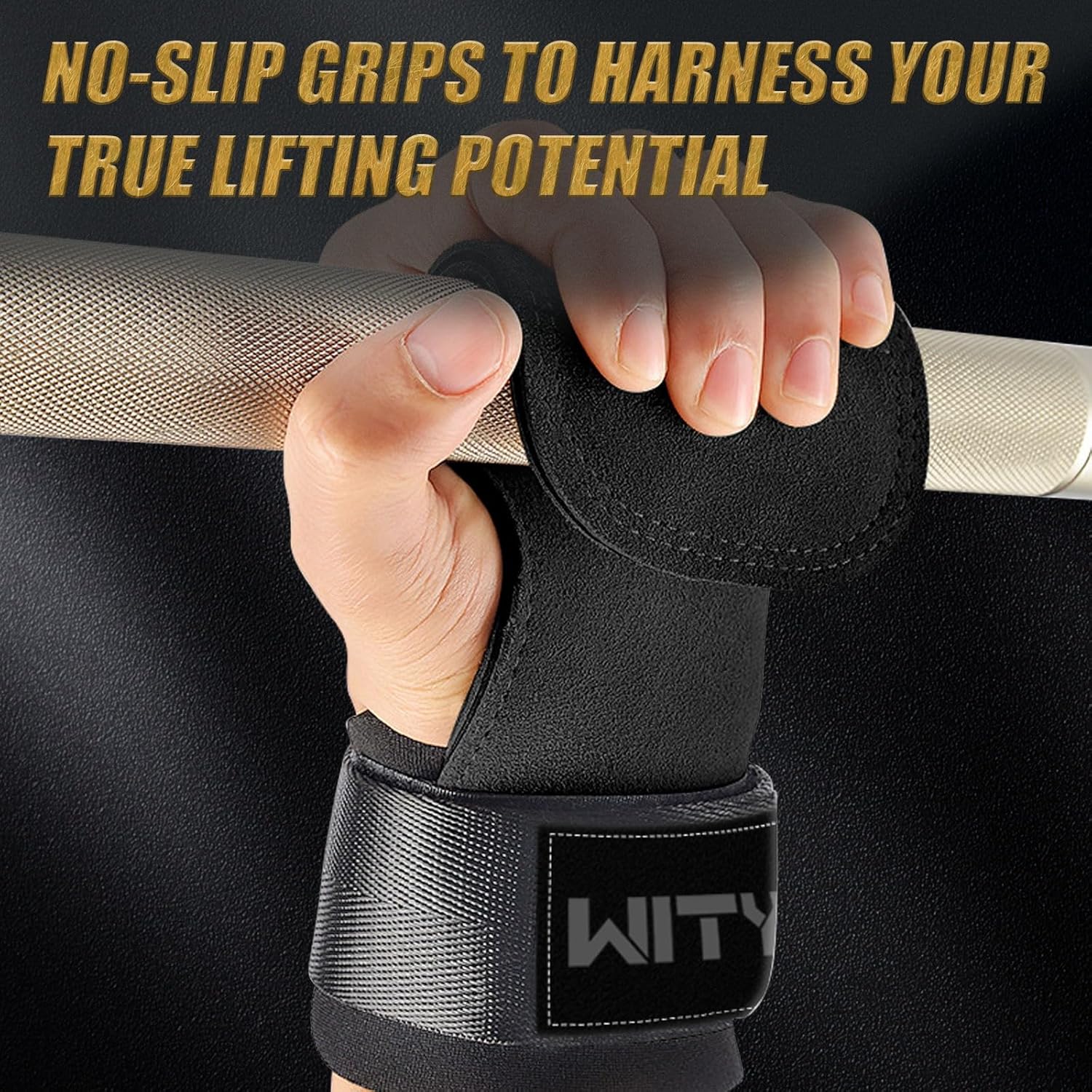 Weight Lifting Wrist Strap, Weightlifting Grip Strap for Gym Deadlifts, Powerlifting, Heavy Shrug, Pull Ups, Three Layer Leather Adjustable Training Accessory Gifts for Men Women Dad Him - Image 4