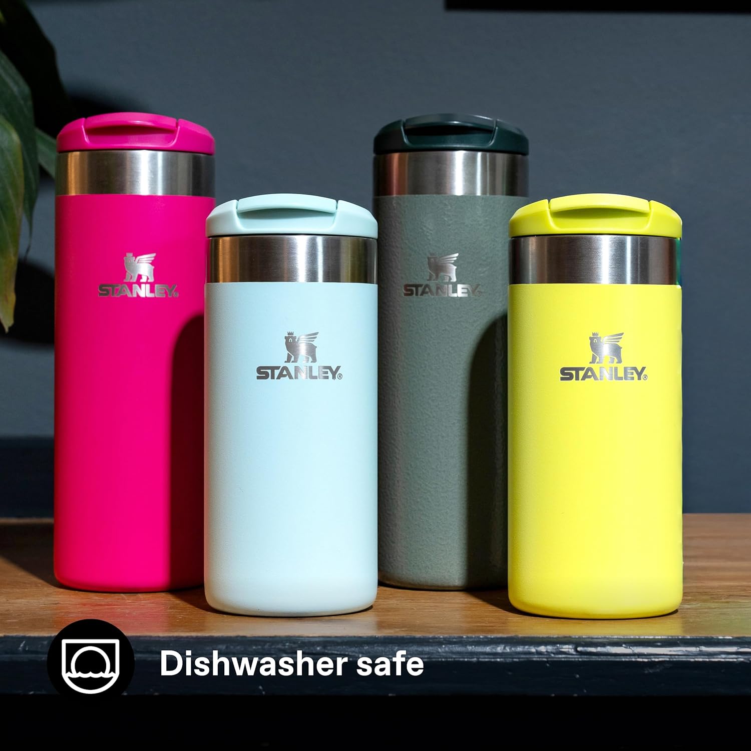 STANLEY 1913 Aerolight Transit Travel Mug 0.47L - Keeps 6 Hours Hot - 8 Hours Cold - Dishwasher Safe - Leakproof - Car Cup Holder Compatible - Insulated Coffee Cup - Hammertone Green - Image 6