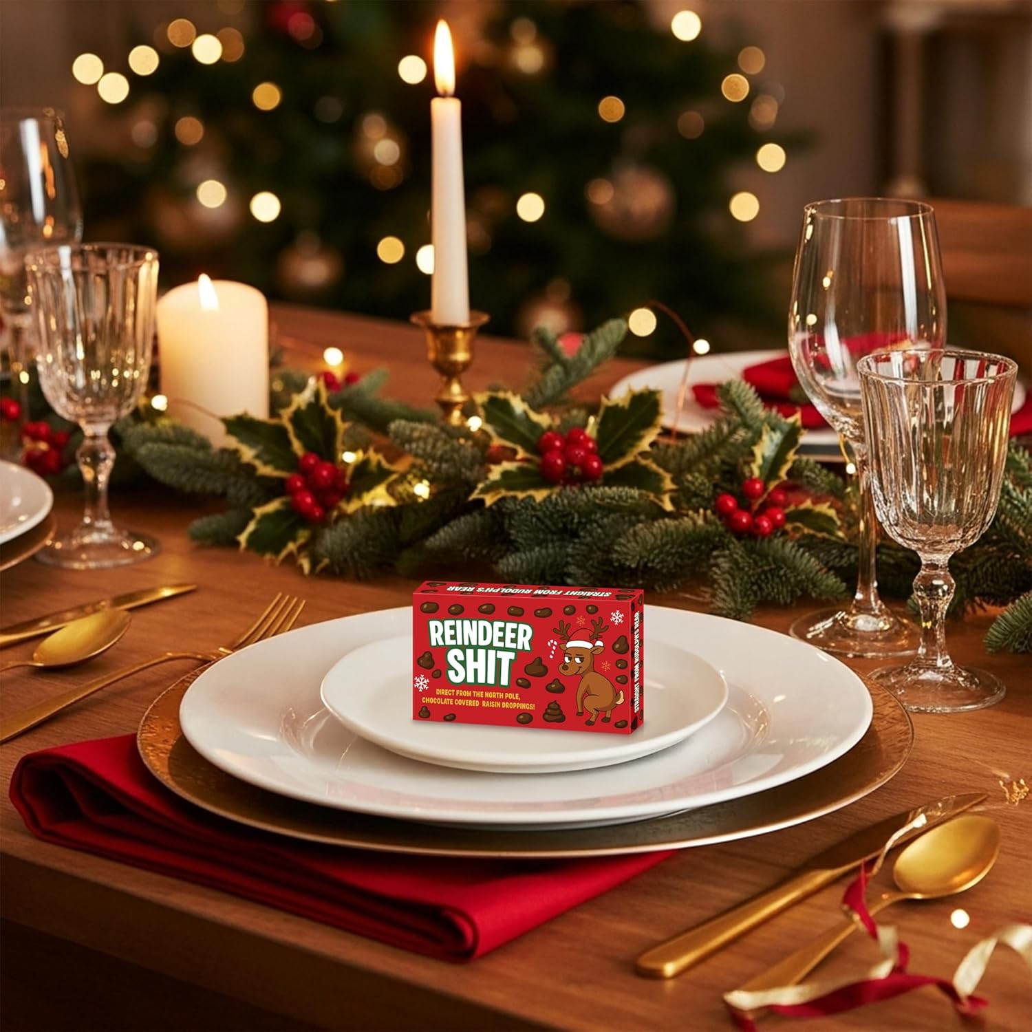 Reindeer Poo Funny Secret Santa Gift Adult Joke Funny Gift For Office Worker Friends Brother Dad Christmas Sweets Chocolate Covered Raisins - Image 5