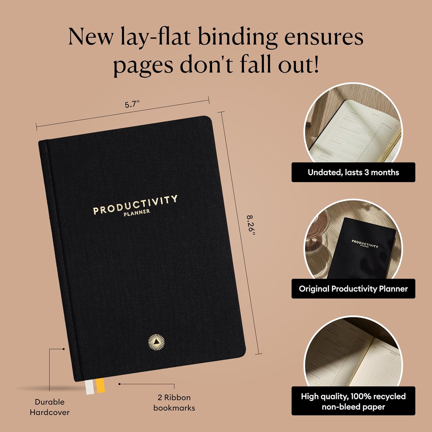 Productivity Planner 2024 - Intelligent Change Productivity Tools for Time-Management and Mindfulness, Daily To-Do List, A5 Undated Quarterly Planner (Black) - Image 6