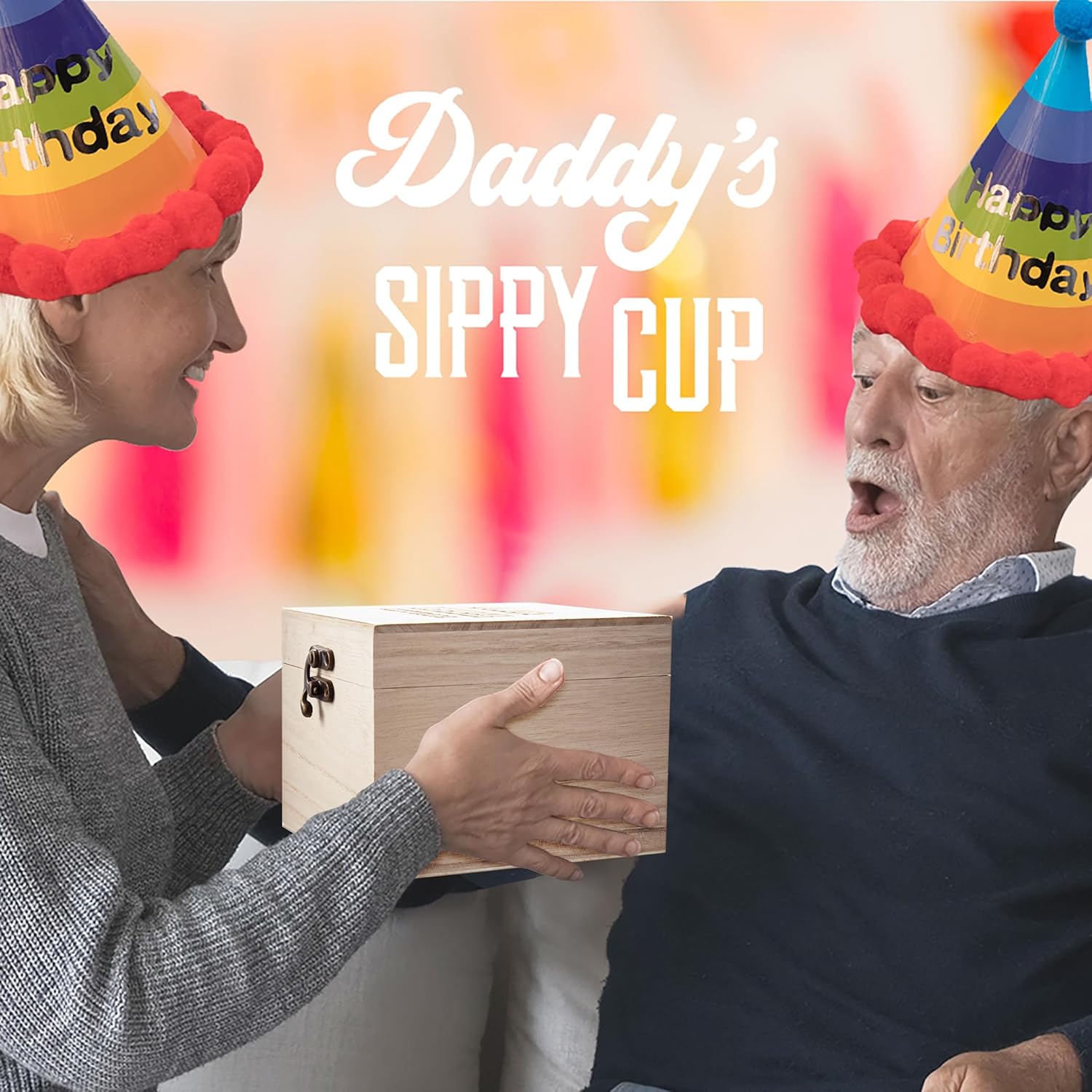 LIGHTEN LIFE Daddy's Sippy Cup Whiskey Glass 340ml,Unique Dad Gift in Valued Wooden Box,Funny Gag Gift for New Dad,Father from Das Daughter Kids for Father's Day,Birthday - Image 7