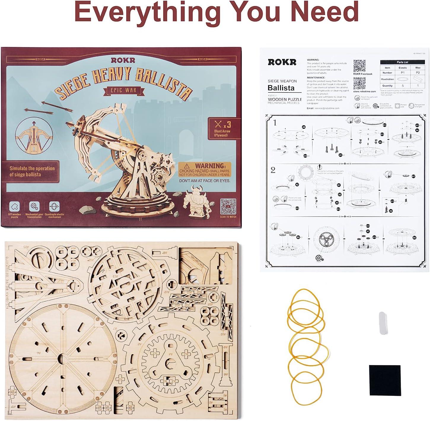 ROKR 3D Wooden Puzzle for Adults Teens Construction Model Kits for Adults to Build - Image 7