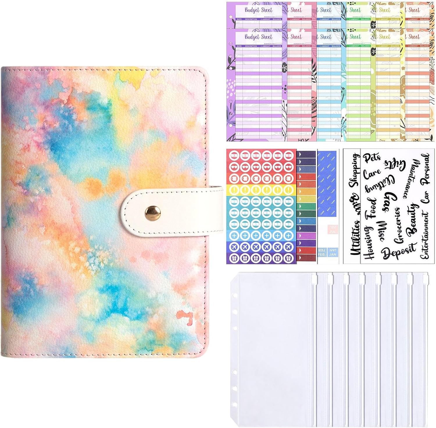 Money Saving Folder, A6 Saving Cassette Finance Book - Notebook Financial Planner with Zip Compartment for Notes Receipts Organisation Budget Planning - Image 7