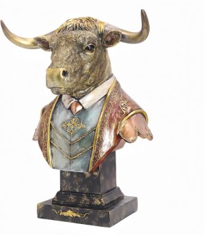 Stock Market Bull Head Bust Sculptu...