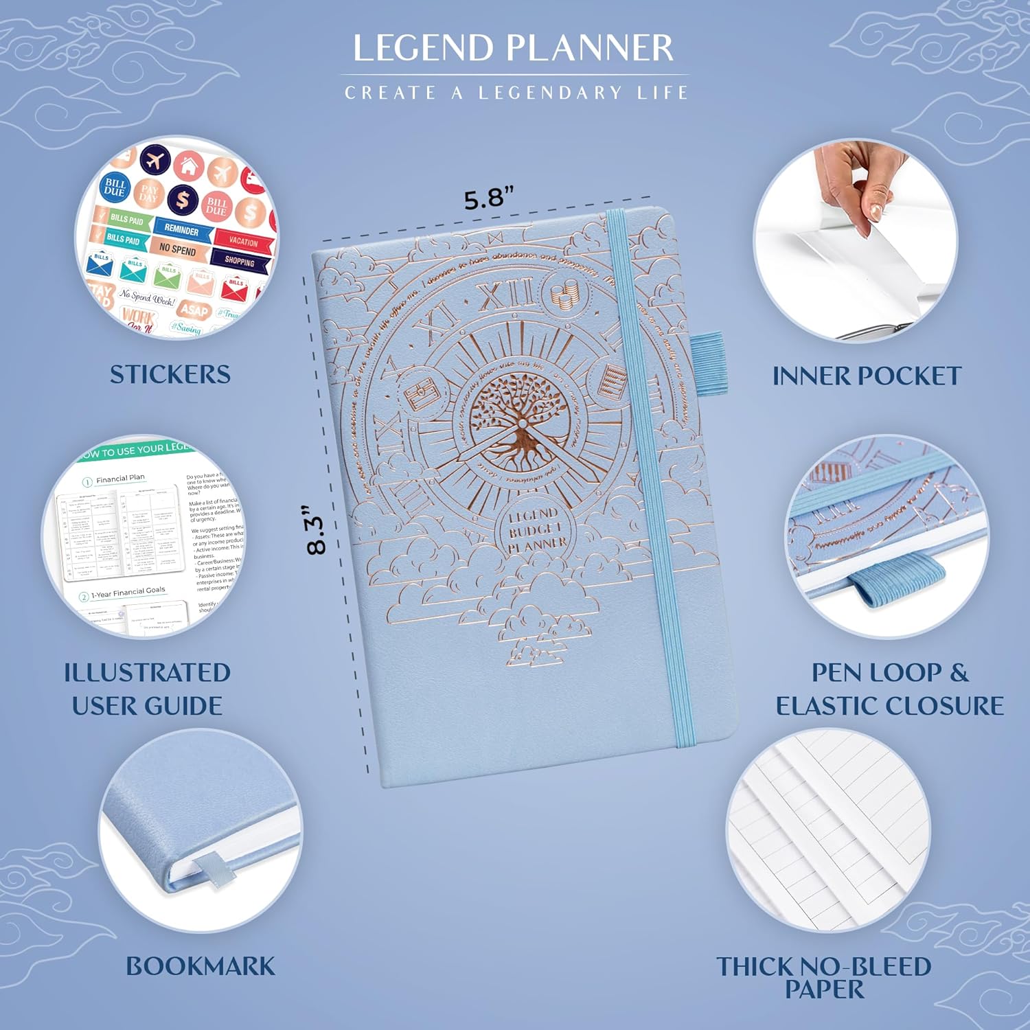 Legend Budget Planner – Financial Organizer Book. Money Account & Expense Tracker Notebook Journal for Household Monthly Budgeting (Periwinkle) - Image 2