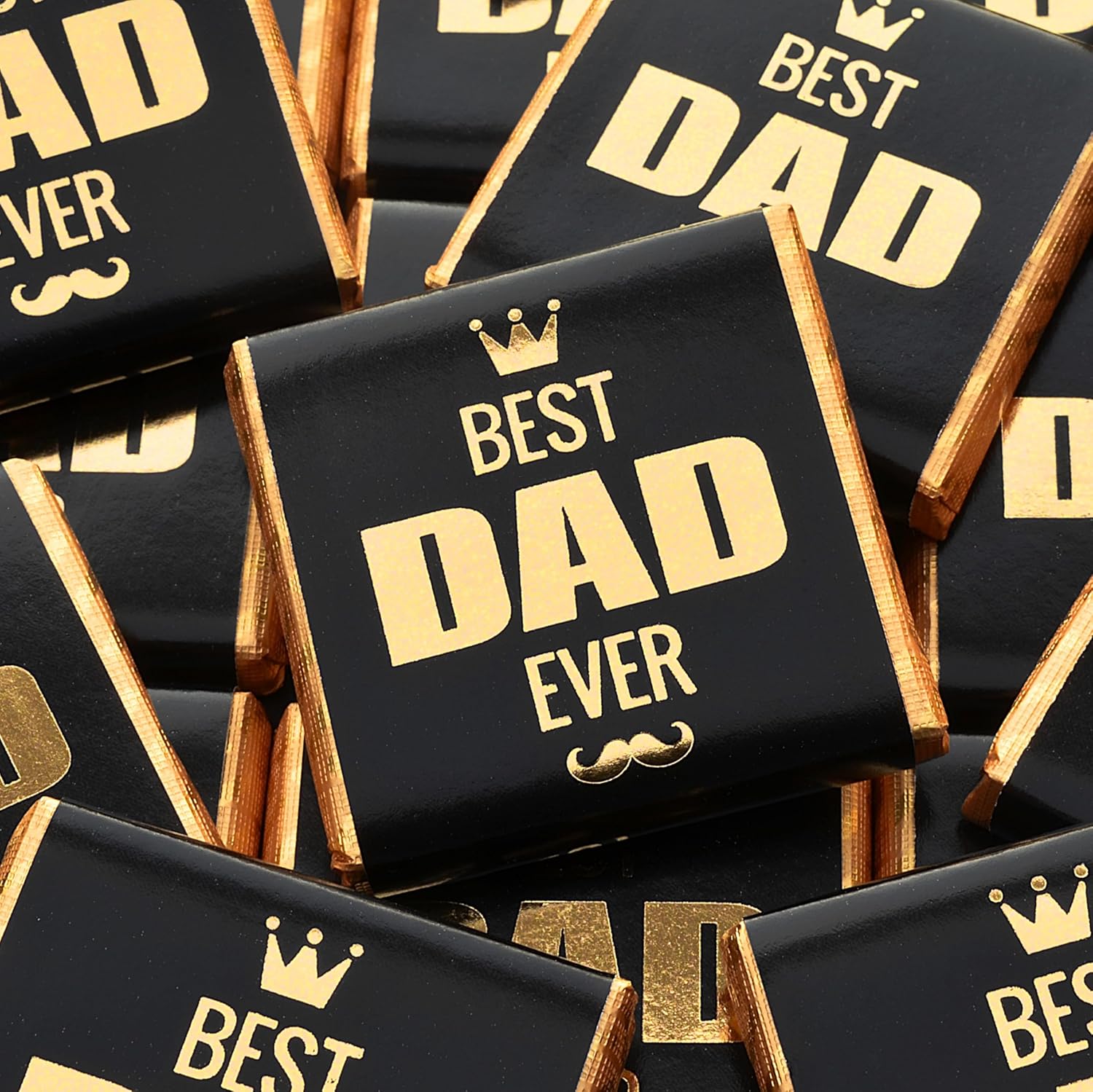 Wyeland Confectionery Best Dad Ever Milk Chocolate Neapolitans Black and Gold - Father's Day - 25 Chocolates