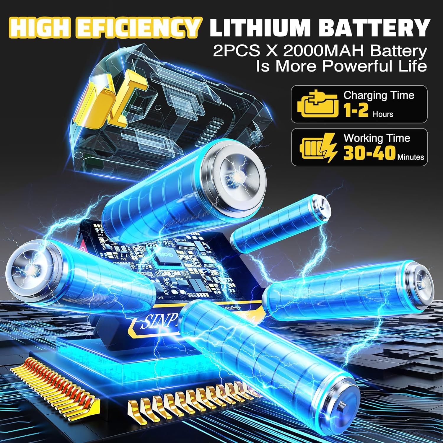 Mini Chainsaw Cordless, 6 Inch Electric Power Chain Saw with 2 Batteries & 2 Chains, Small Chainsaw with Safety Lock for Tree Trimming, Garden, Wood Cutting Gift for Men Dad Husband Fathers 2025 - Image 3